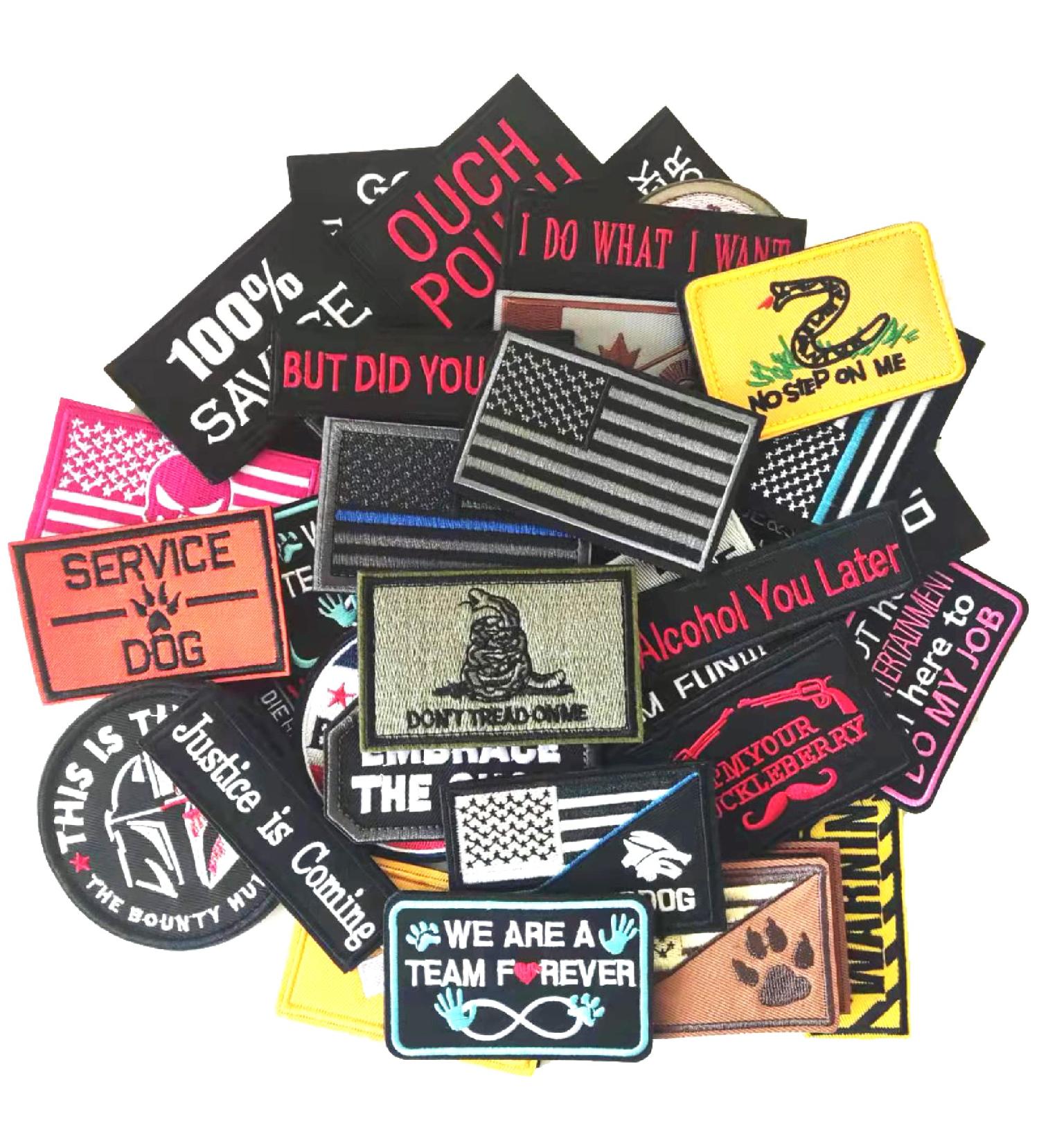 AXEN 20-Piece Random Style Tactical Morale Embroidery Patch Set for Military Gear - Full Embroidered Appliques - Funny Designs - 20PCS Random Pack - Buy Online on SooperMarket.com