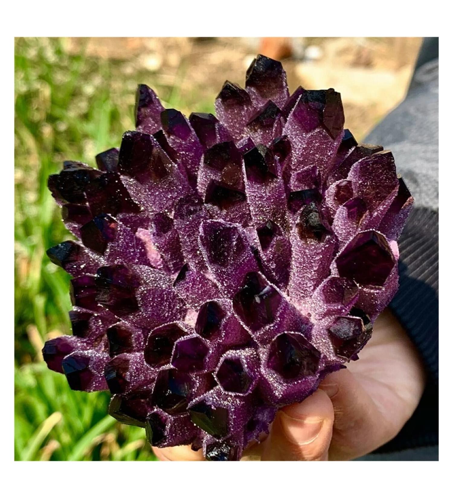 Crystals 1pc Natural Amethyst Violet Ghost Phantom Quartz Crystal Cluster Specimen Pray Home Decor degaussing Stone Collection (Size : 610-700g) - Buy Online on SooperMarket.com