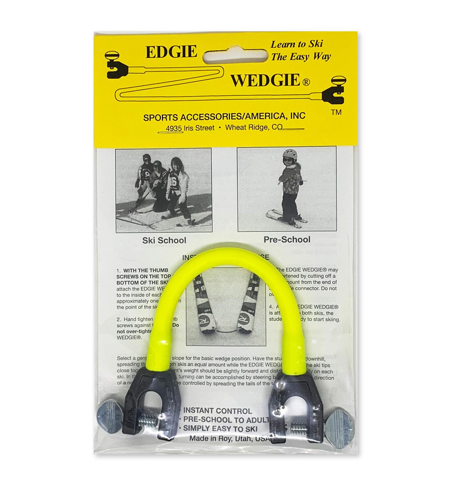 Edgie Wedgie Kids Ski Tip Connector - Yellow | Easy-to-Use & Durable - Buy Online on SooperMarket.com