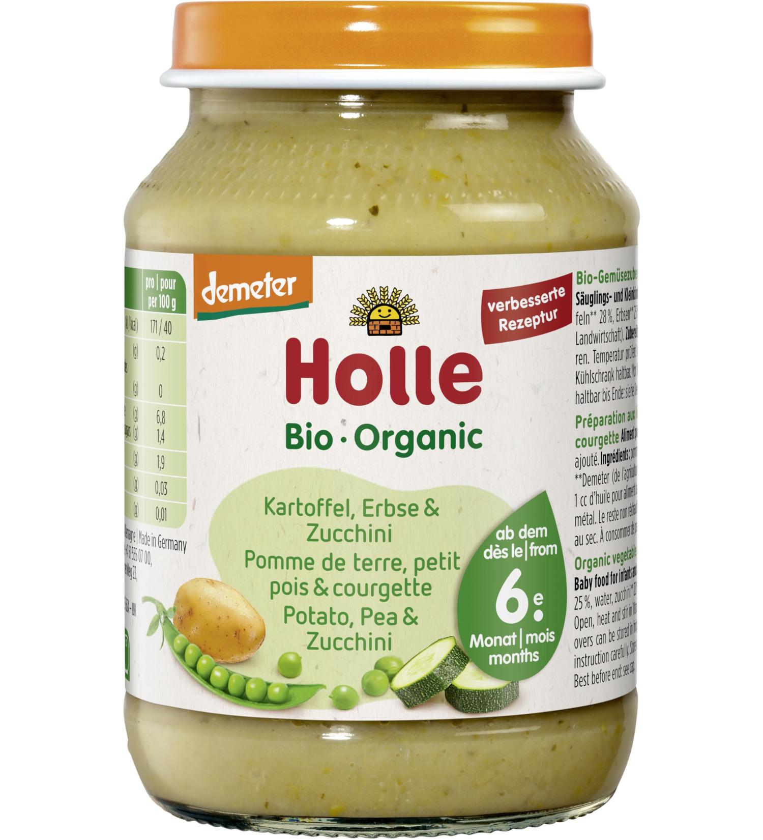 Holle Organic Potato Pea & Zucchini (6 x 190 gr)