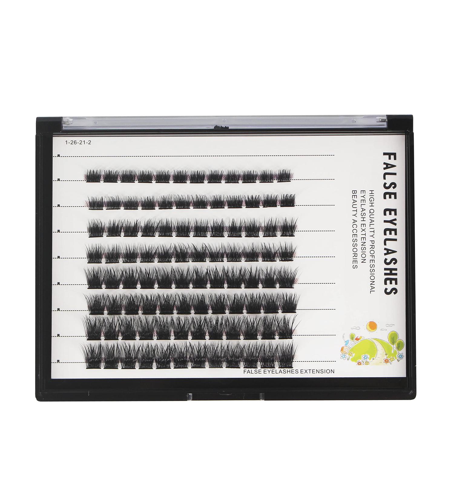 Bodermincer 96pcs Mixed D Curl Wide Cluster Individual Lashes - 3D Russian Volume Mink Super Cluster Eyelash Extensions - Buy Online on SooperMarket.com