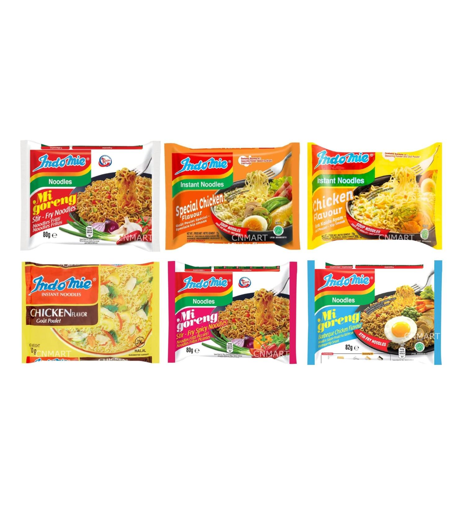 Indomie Instant Noodles Customised 40-Pack / 4 Flavours x 75-80g Packets/Choose Your Flavours | Includes Self Customised Selection of 8 Varieties of Instant Ramen Noodles - Buy Online on SooperMarket.com