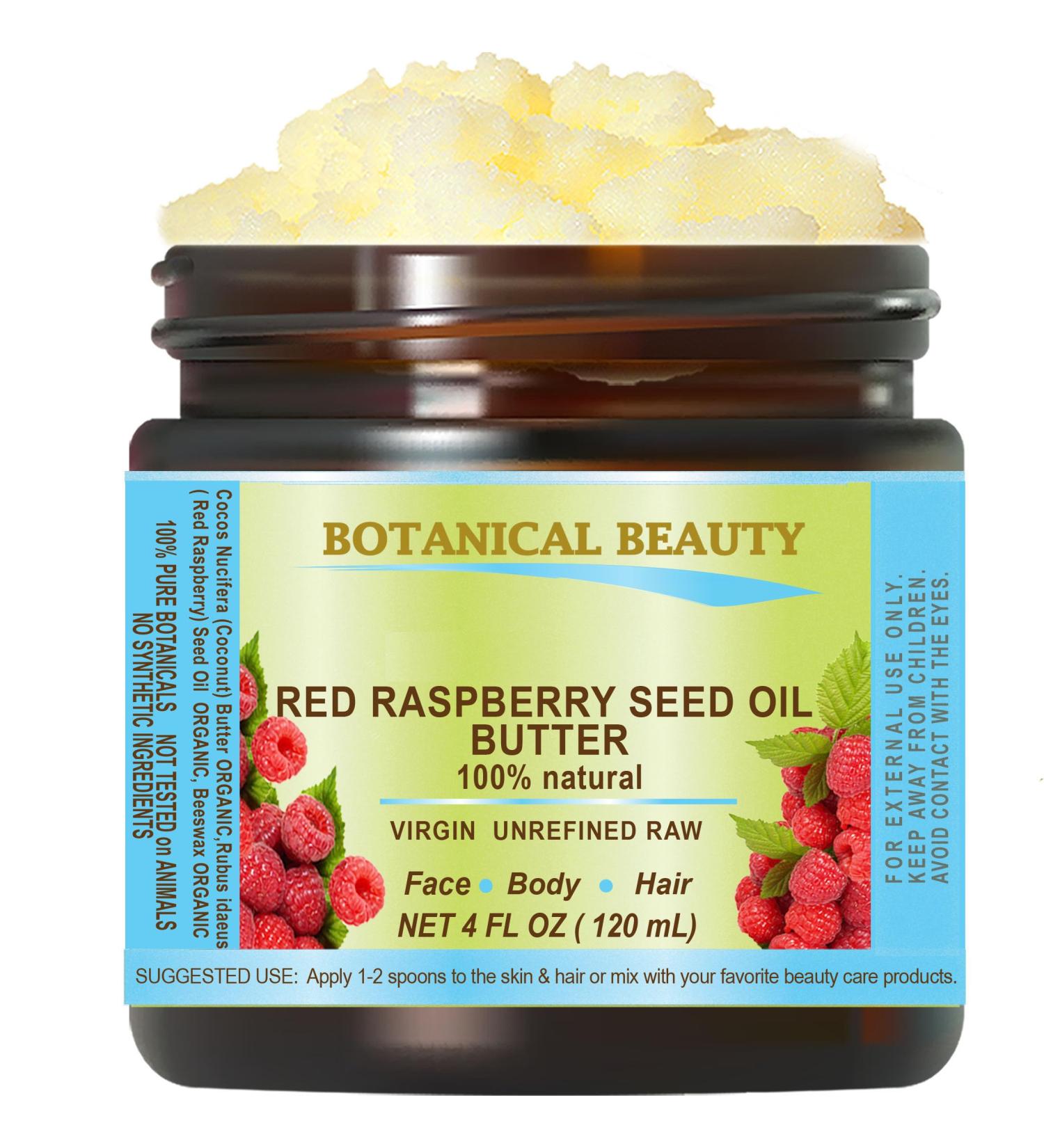 Buy Botanical Beauty Red Raspberry Seed Oil Butter 100% Pure Raw 4 Fl Oz - Natural Cold-Pressed for Face Skin Hair & Nails - Rich in Vitamin E & C - Buy Online on SooperMarket.com