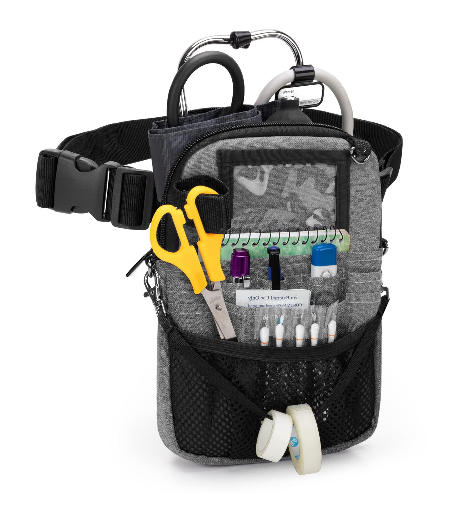 Trunab Nurse Fanny Pack with Tape Holder and Multiple Compartments Vet Nurse Pouch with Adjustable Waist Strap Utility Nurse Waist Bag for Stethoscopes Scissors and Other Medical Supplies Grey - Buy Online on SooperMarket.com