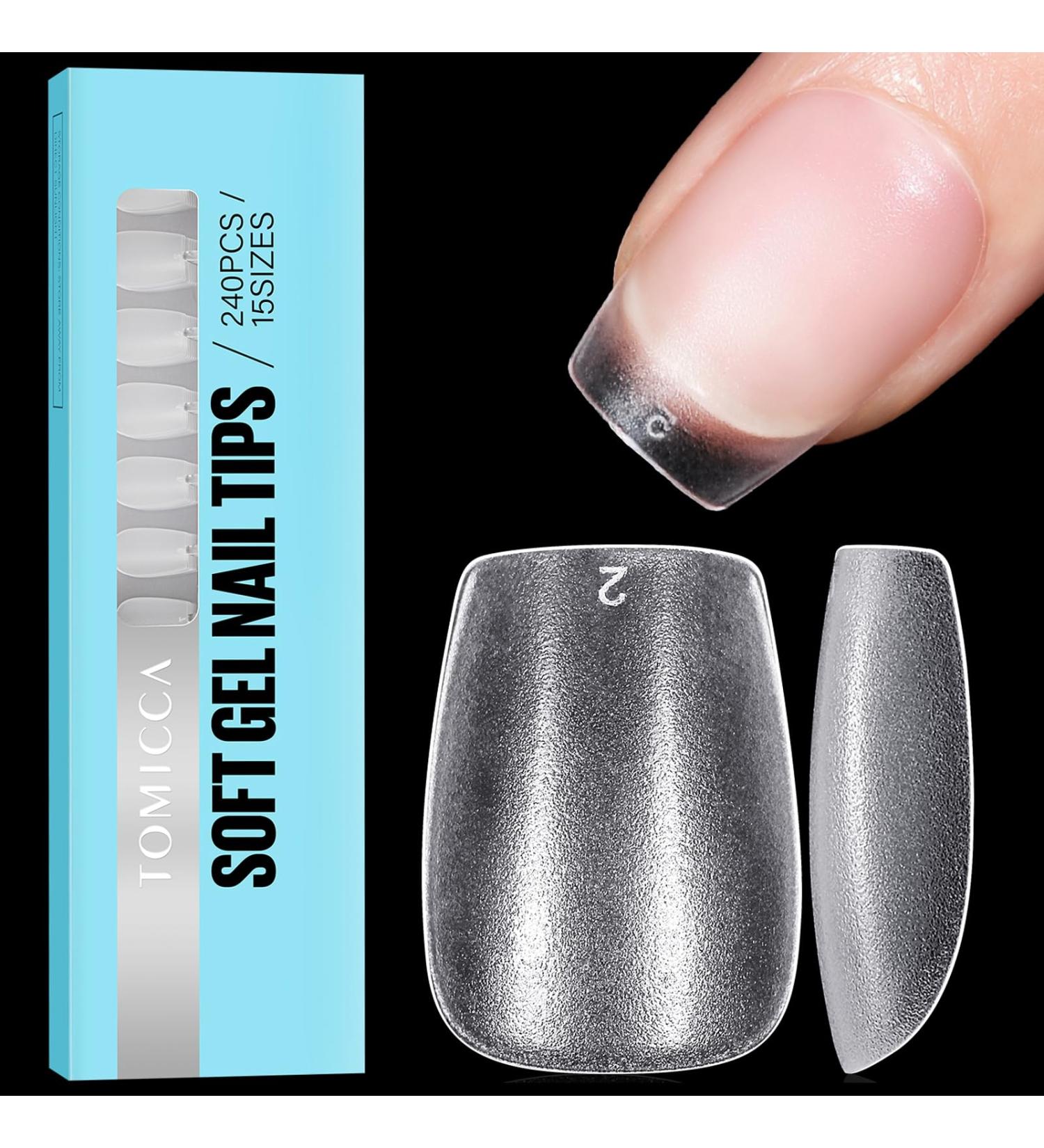 TOMICCA Extra Short Coffin Nail Tips Clear Nail Tips Natural False Nails Coffin French Acrylic Nails Artificial Nails Tips for Girls Women (240 Pcs 15 Sizes) 5.Extra Short Coffin - Buy Online on SooperMarket.com