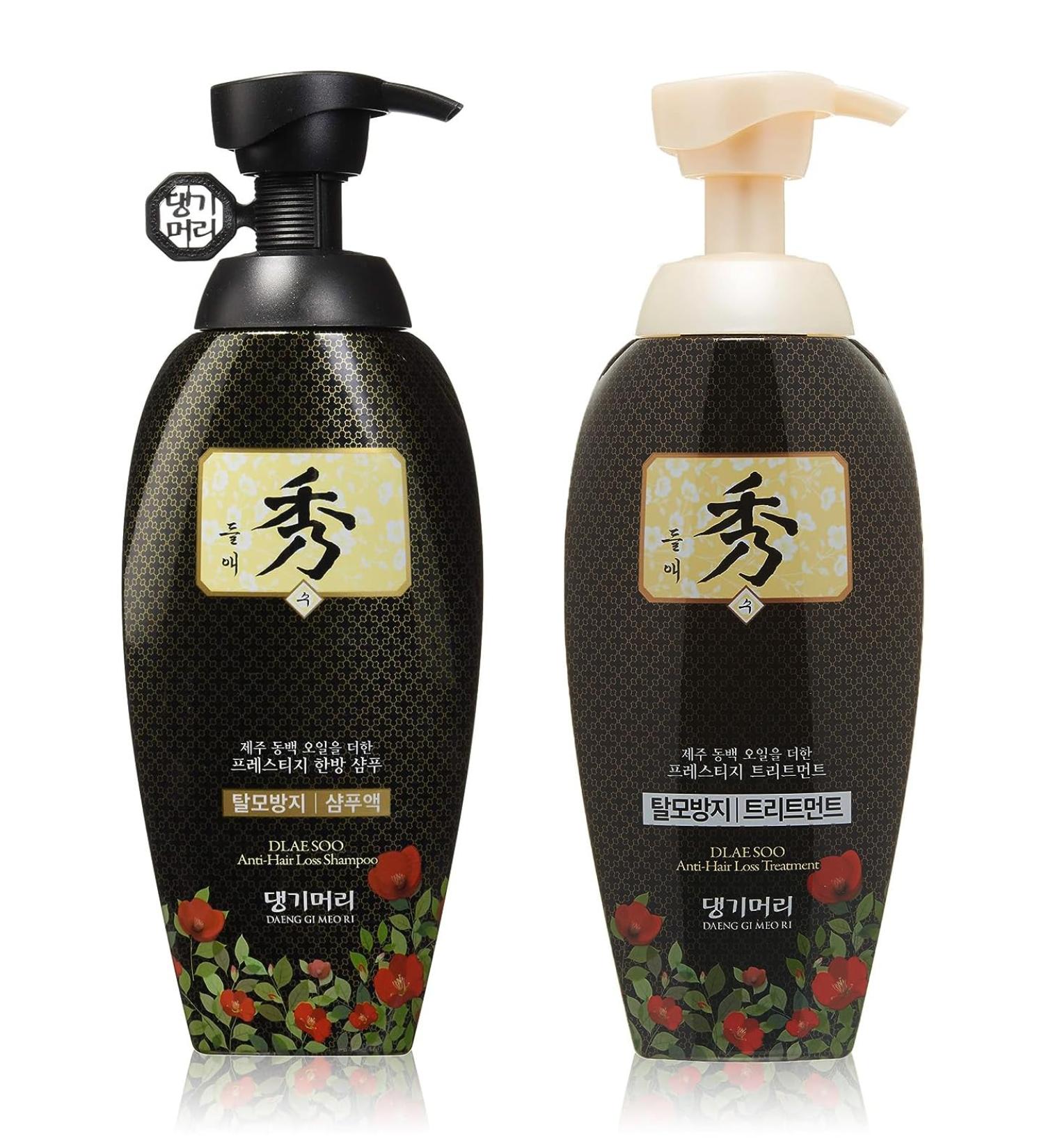 DAENG GI MEO RI Dlaesoo Anti Hair-Loss Shampoo & Treatment Set | Jeju Camellia Oil | Scalp Care Nutrition Hair Shine | 13.5 FL OZ (400ml) - Ship Worldwide - Buy Online on SooperMarket.com