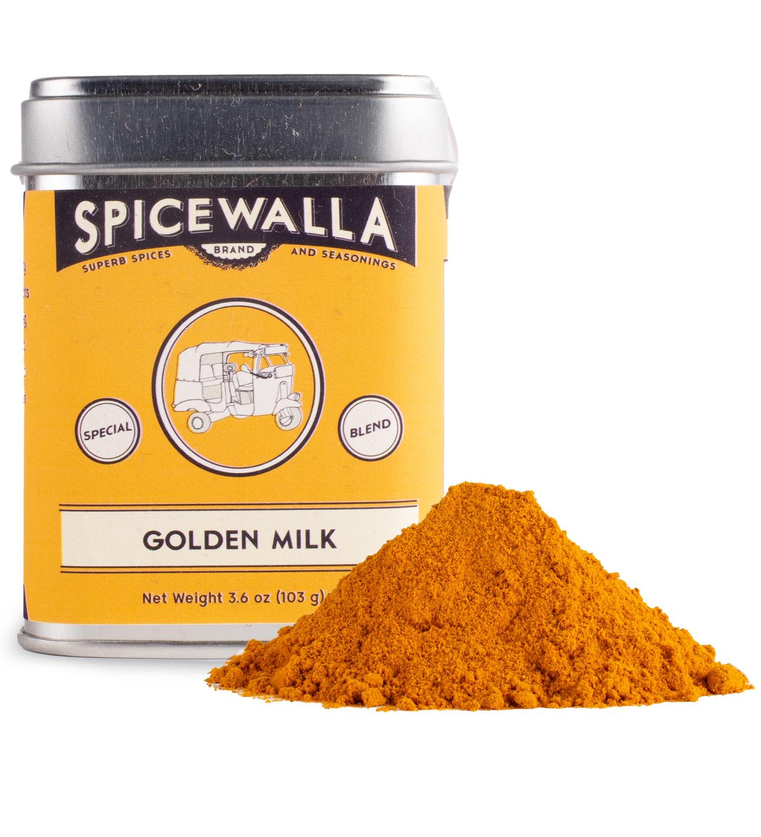 Spicewalla Golden Milk Powder 3.6 oz - Cinnamon Ginger Turmeric Drink Tea Latte Mix - 1 Pack - Buy Online on SooperMarket.com