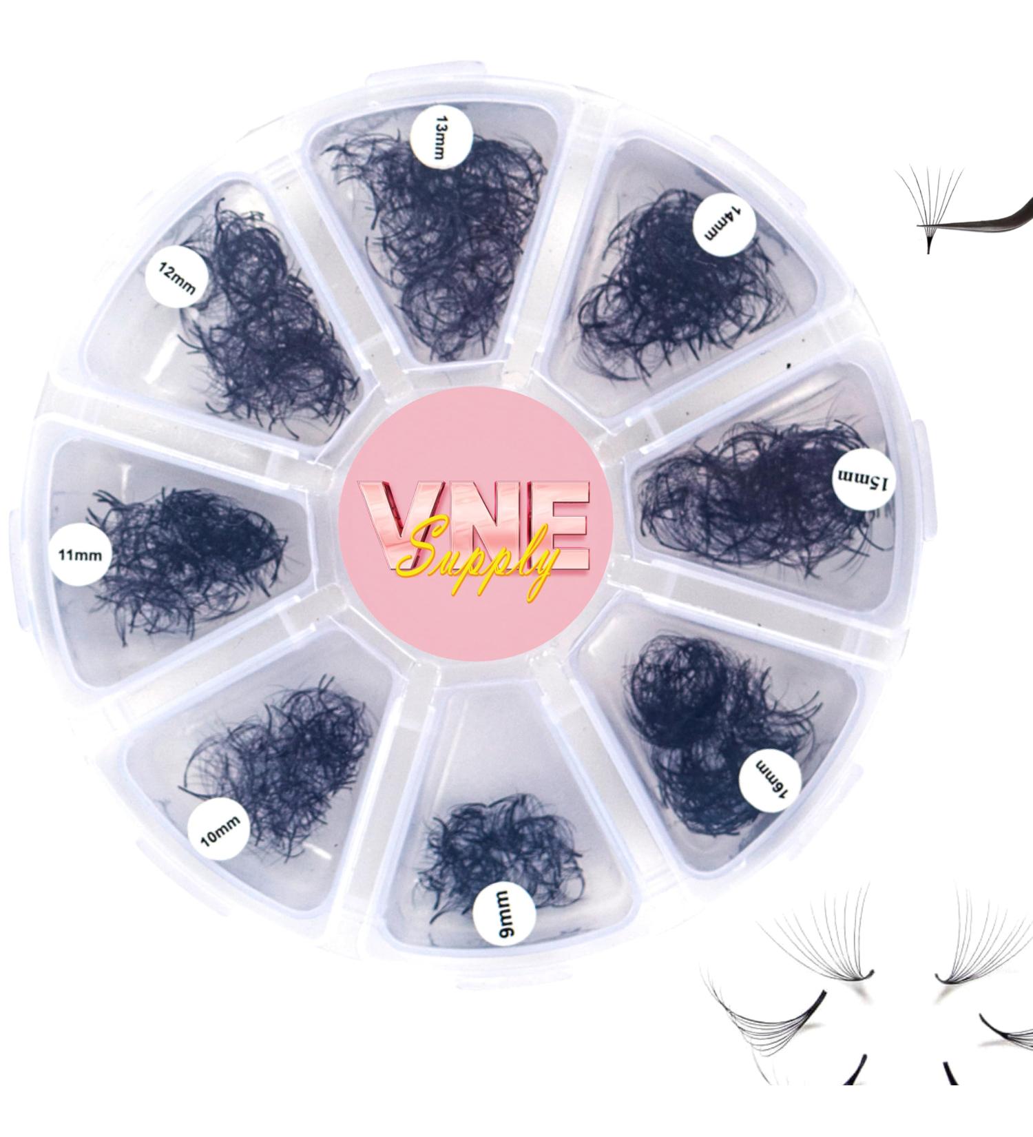 VNE Eyelashes 500 Fans Tray - Volume Lash Extensions Mixed Length Premade Fans Mega Lash Extension 3D C Curl 15mm - International Shipping - Buy Online on SooperMarket.com