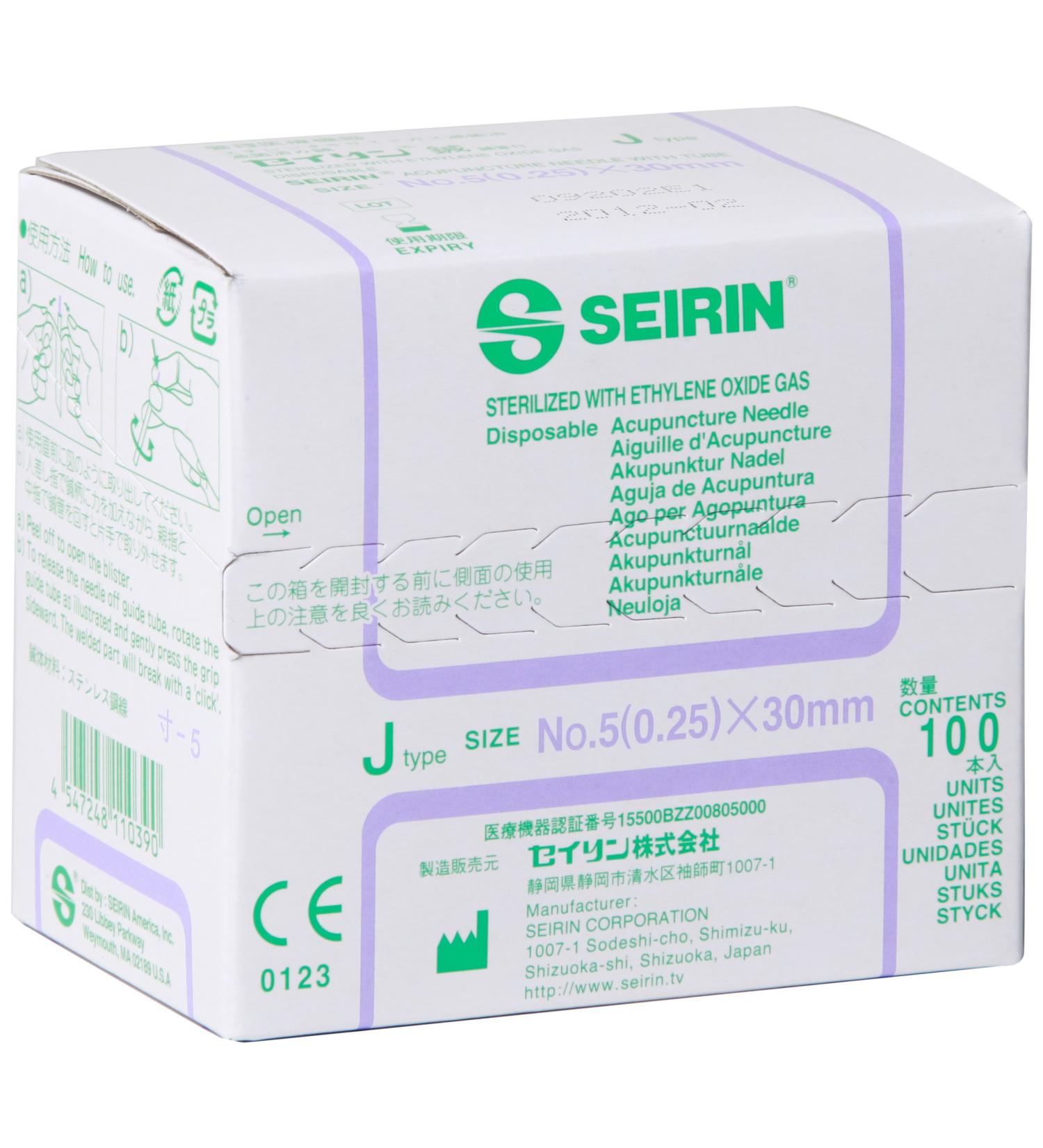 Seirin J Type Acupuncture Needle 0.25 x 30mm Violett