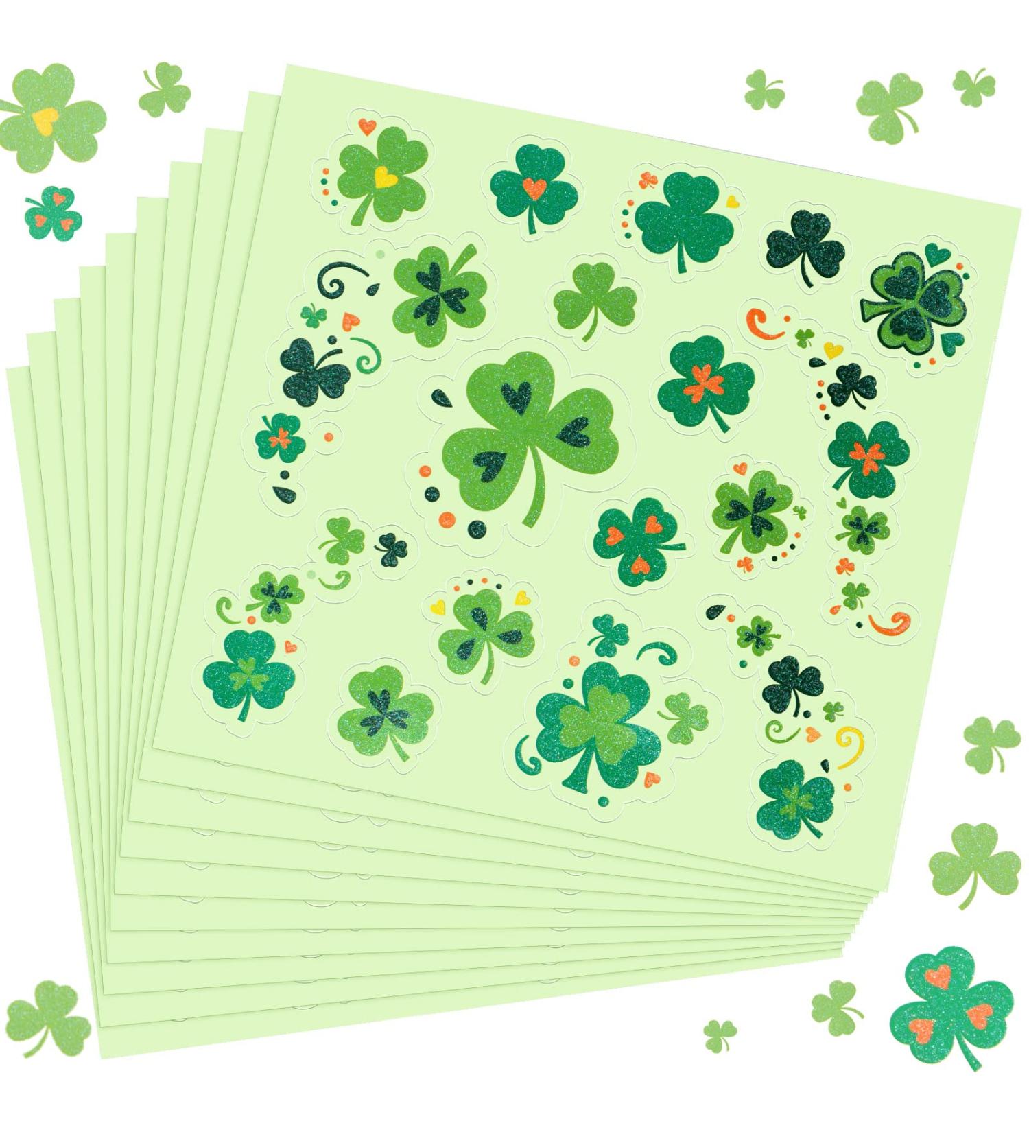 340 Pcs Shamrock Glitter Body Jewelry Stickers | St. Patrick's Day Accessories | Glitter Face & Clover Stickers for Women | Parade Party Favors & Decorations - Buy Online on SooperMarket.com