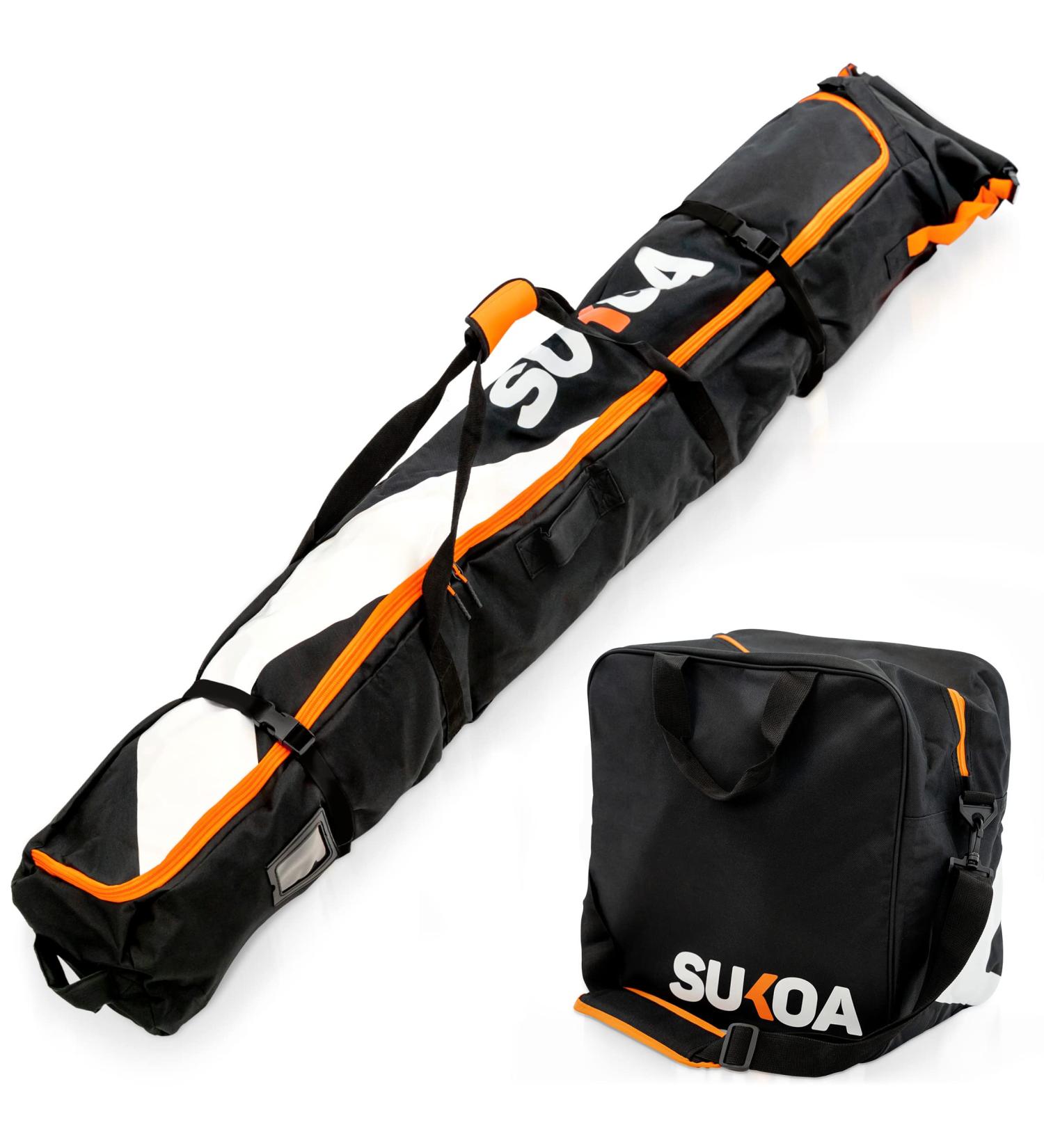 Ski Bag & Boot Bag Combo for Air Travel - Orange Sukoa Ski Luggage Set for Snow Gear & Accessories - Buy Online on SooperMarket.com