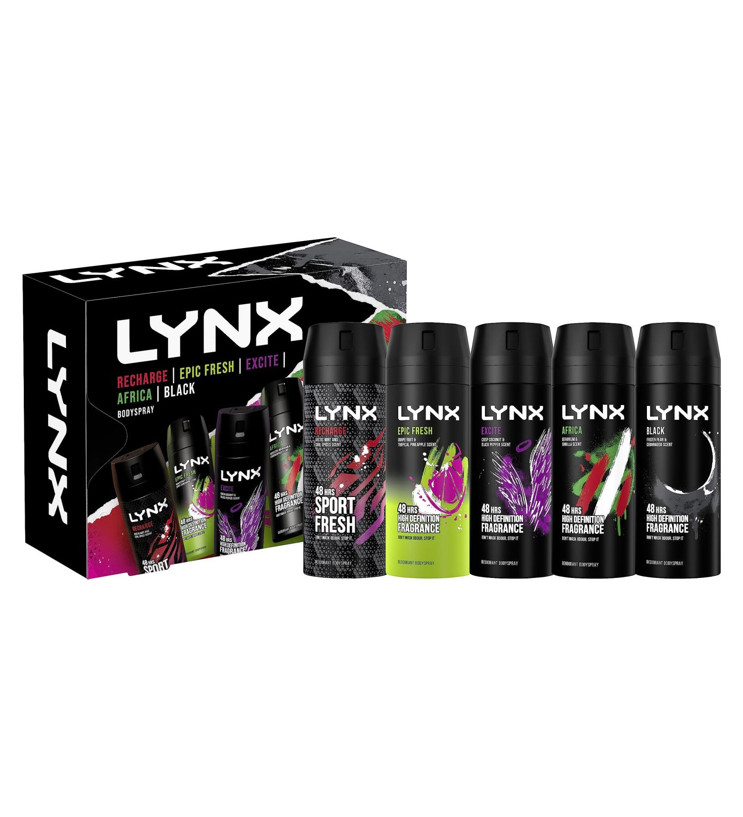 LYNX Fragrance Edition Gift Set 5x body spray perfect gifts for him 5 piece - Buy Online on SooperMarket.com