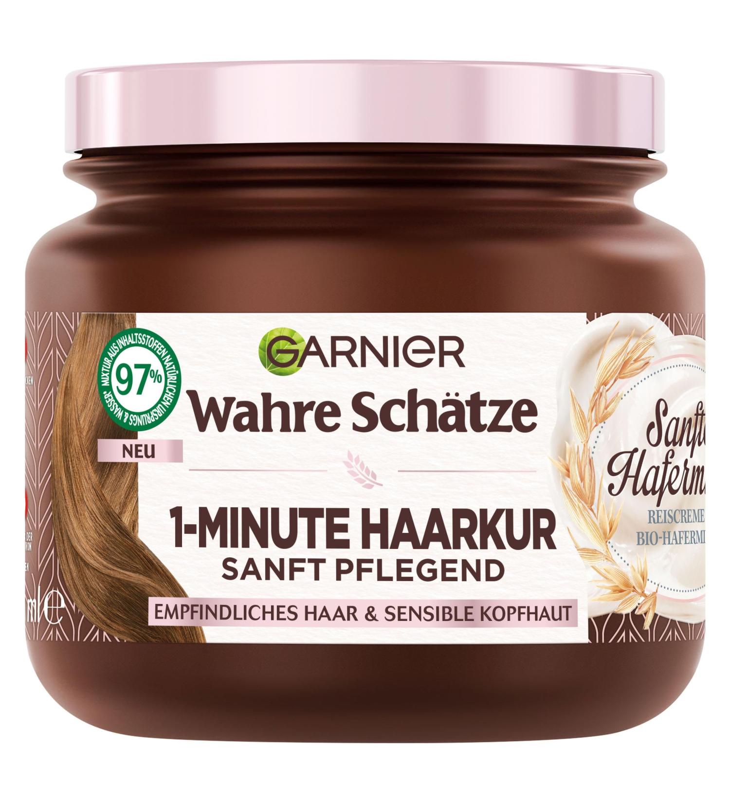 True Treasures Moisturizing 1-Minute Hair Treatment for Sensitive Scalp | Vegan Rice Cream & Organic Hay Milk | 340ml - Buy Online on SooperMarket.com