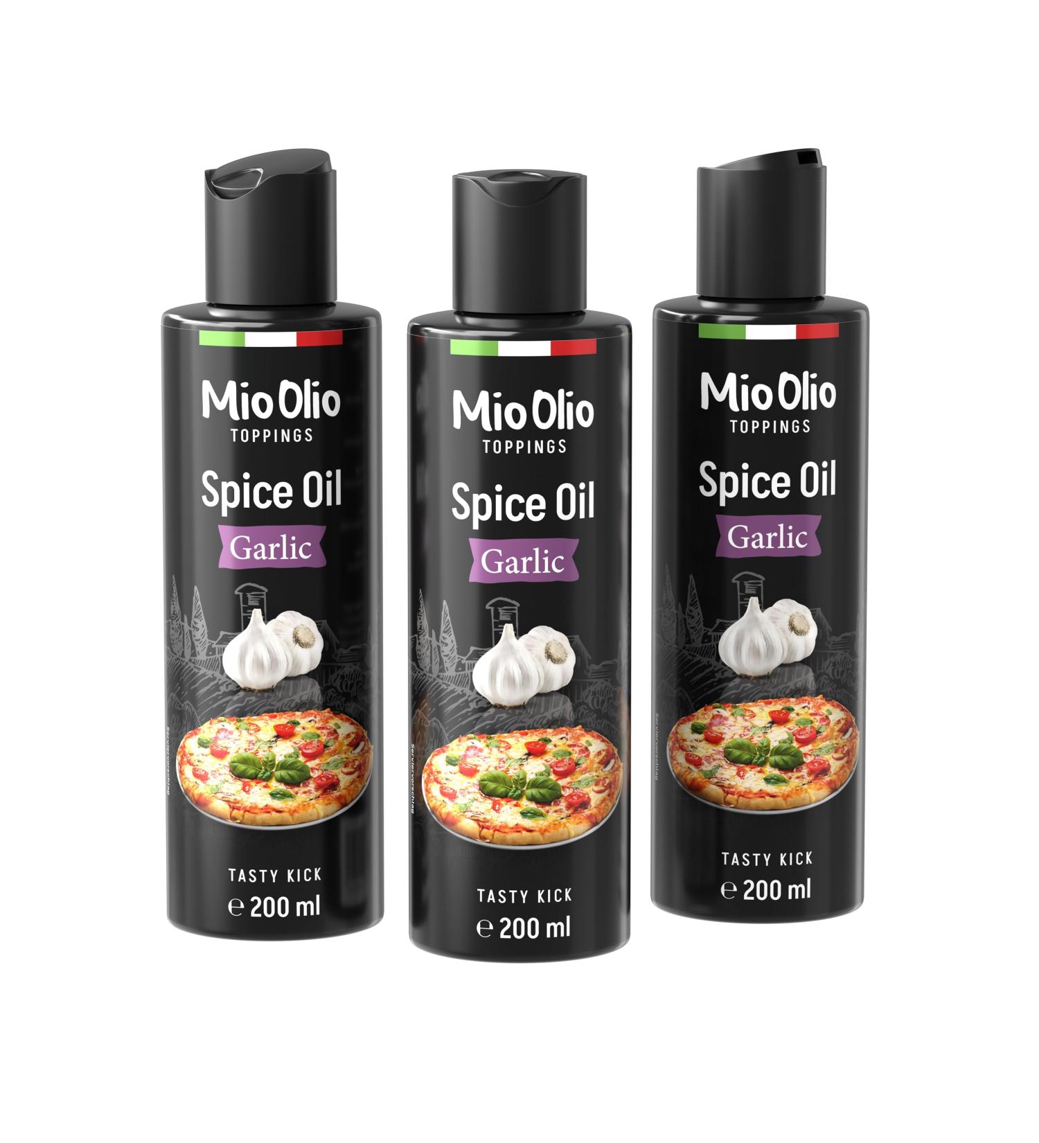 3 Garlic Spice Oil 200ml | Perfect for Pizza Pasta Meat & Vegetables | No Artificial Flavors No Palm Fat - International Shipping - Buy Online on SooperMarket.com