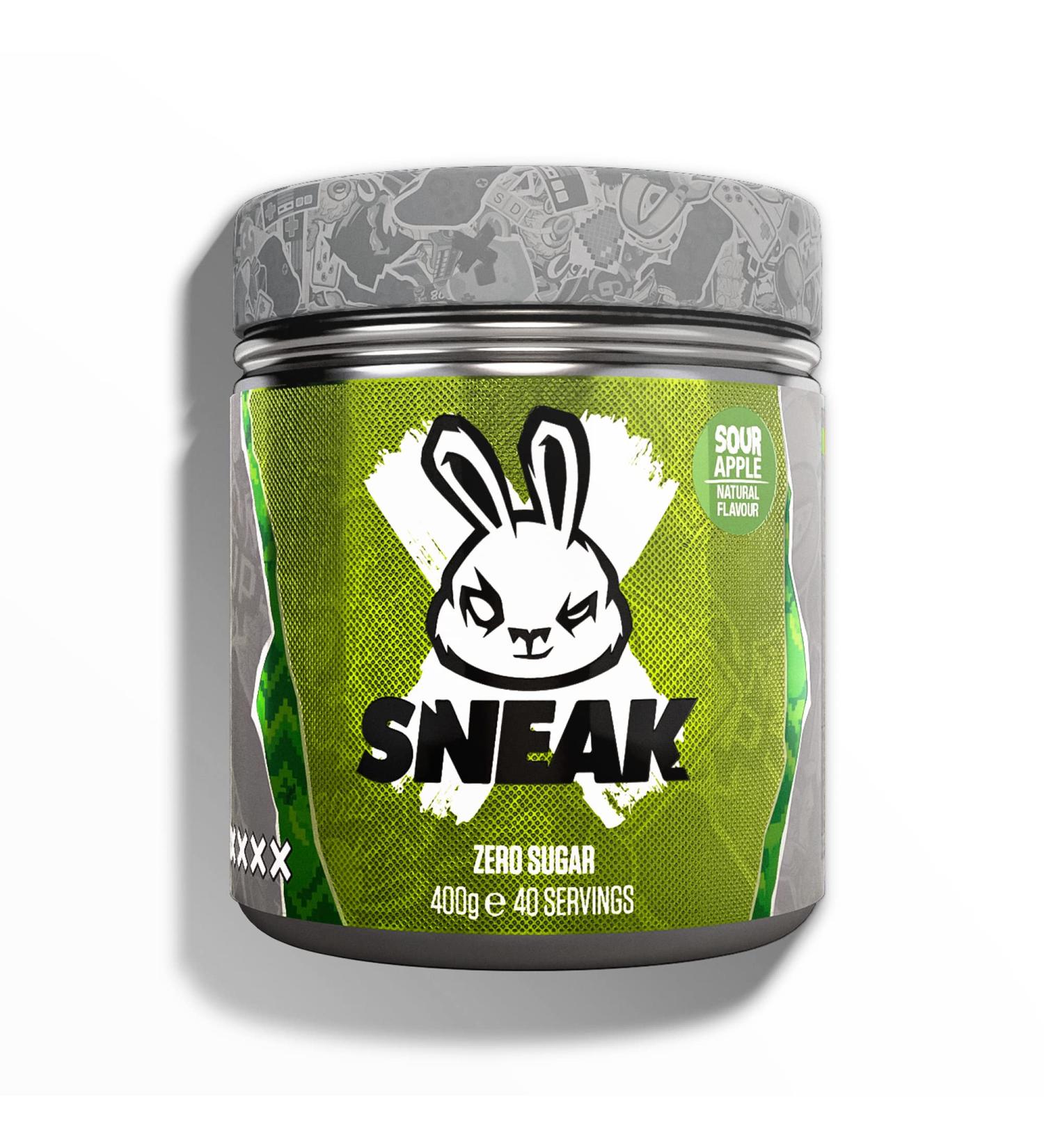 SNEAK Sour Apple Edition Energy Drink | Zero Sugar, Low-Calorie, Vegan | In-Game Focus Boost | 40 Servings, 400g - Pack of 1 - Buy Online on SooperMarket.com