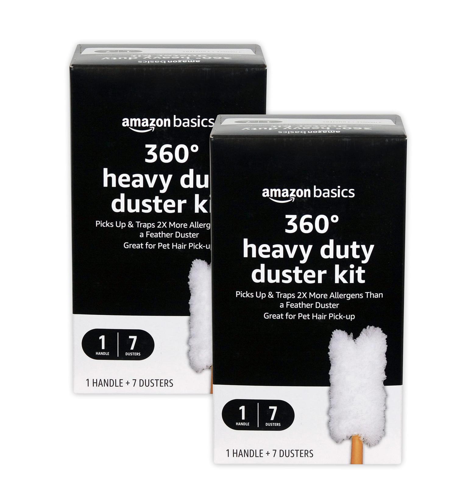 Amazon Basics 360 Heavy Duty Duster Kit - 7 Dusters + 1 Handle (Pack of 2) | Ultimate Cleaning Solution - Buy Online on SooperMarket.com