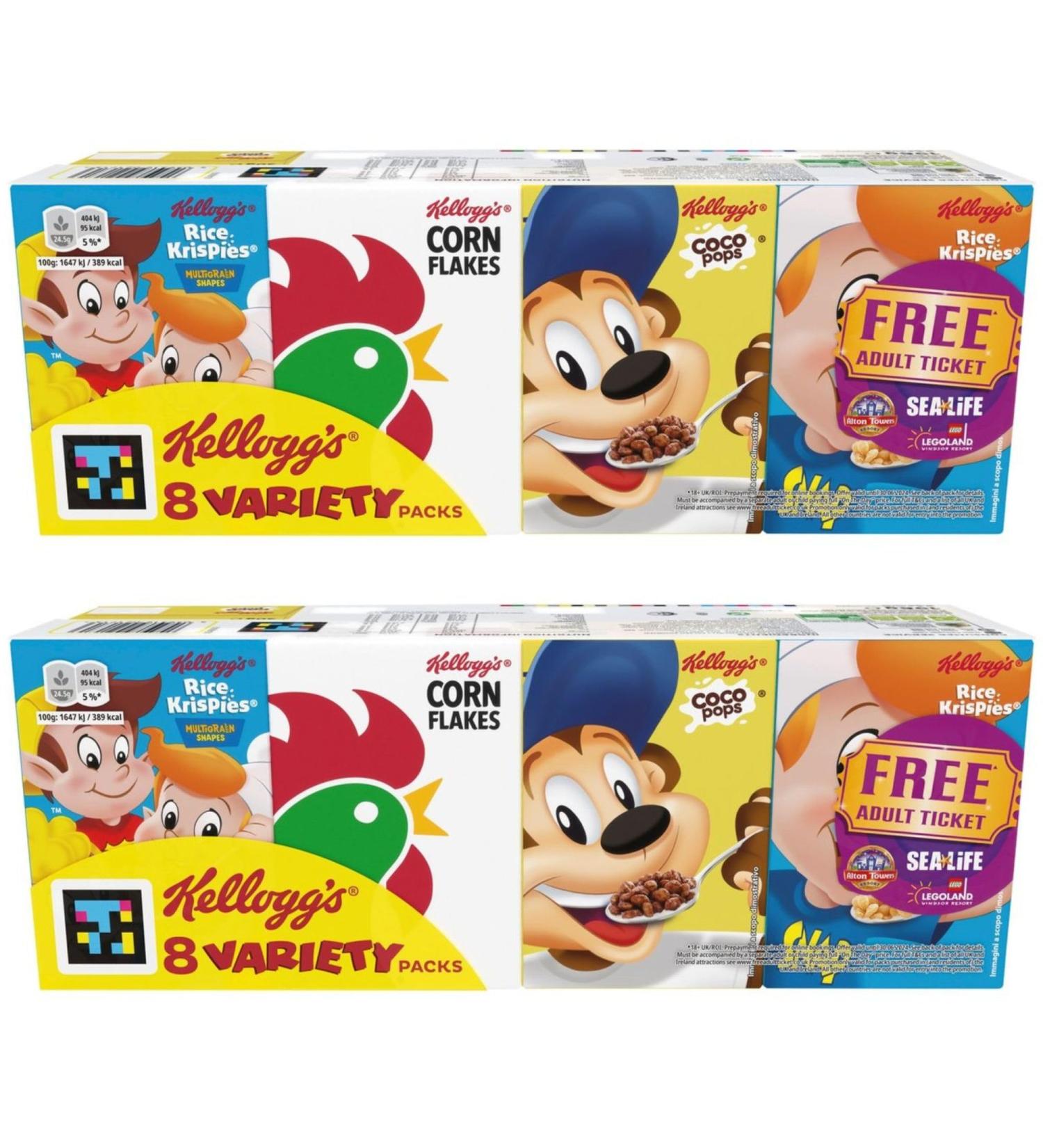Cereal Bundle Consisting of Kellogg's 8 Variety Packs 196g (2 Pack) - Buy Online on SooperMarket.com