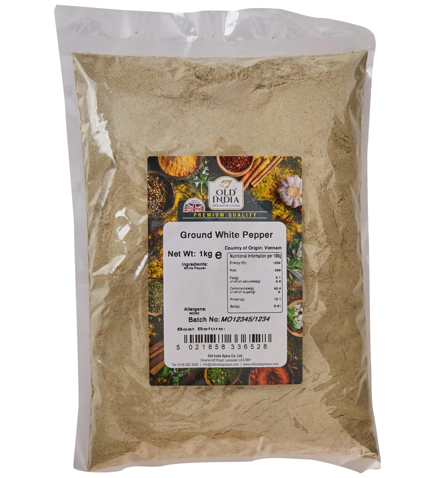 Old India Ground White Pepper 1kg - Premium Quality Spice (Pack of 1) - Buy Online on SooperMarket.com