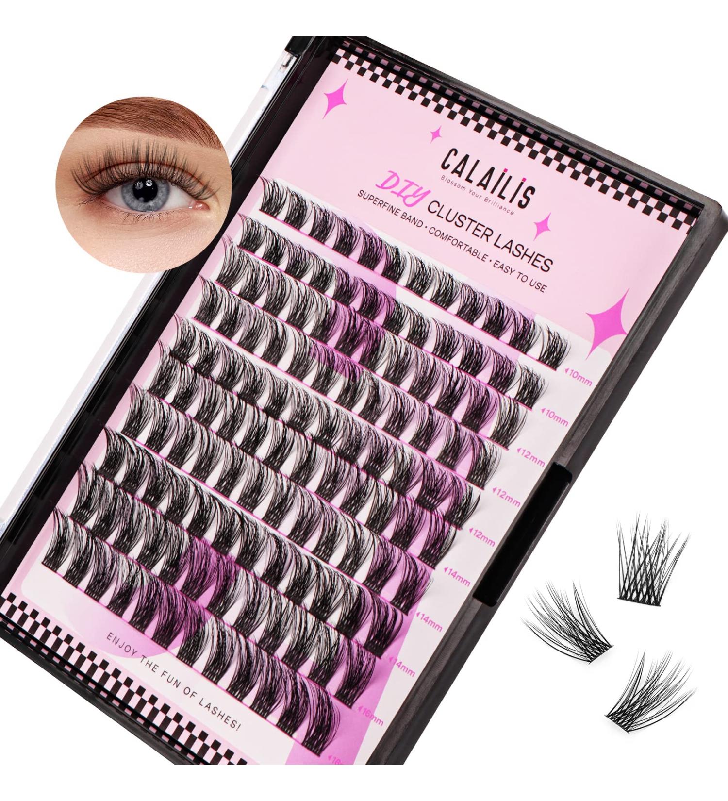CALAILIS Cluster Lashes 120Pcs Mega Volume Superfine Individual Lashes | Reusable Wispy Eyelash Clusters | DIY Eyelash Extension | Natural Look | 703MIX-C - Buy Online on SooperMarket.com