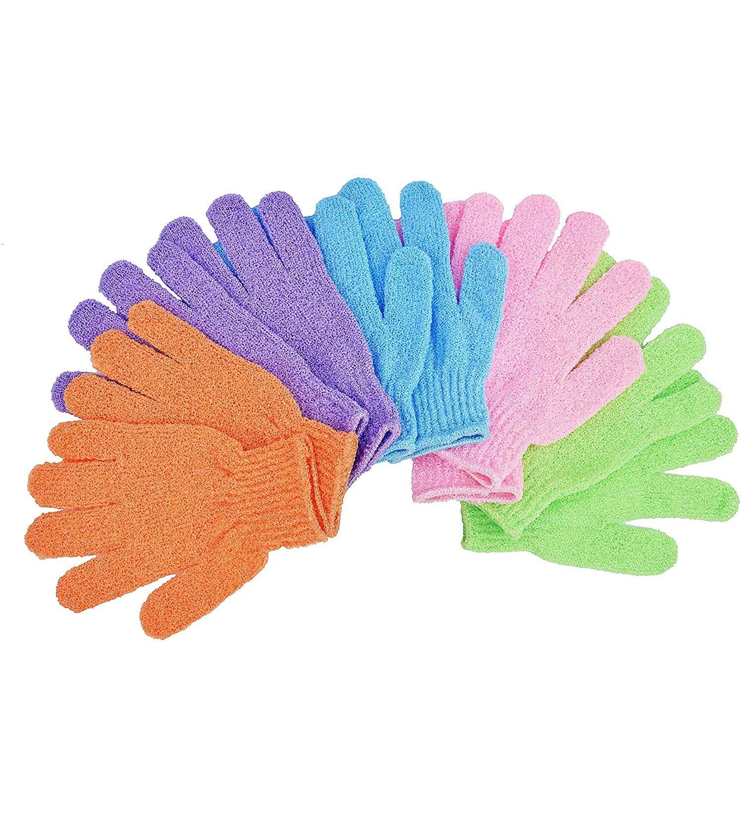 10PCS Exfoliating Bath Gloves for Men and Women - Natural Mitts for Soft and Healthy Skin | 5 Pairs AOLANS Shower Gloves - Buy Online on SooperMarket.com