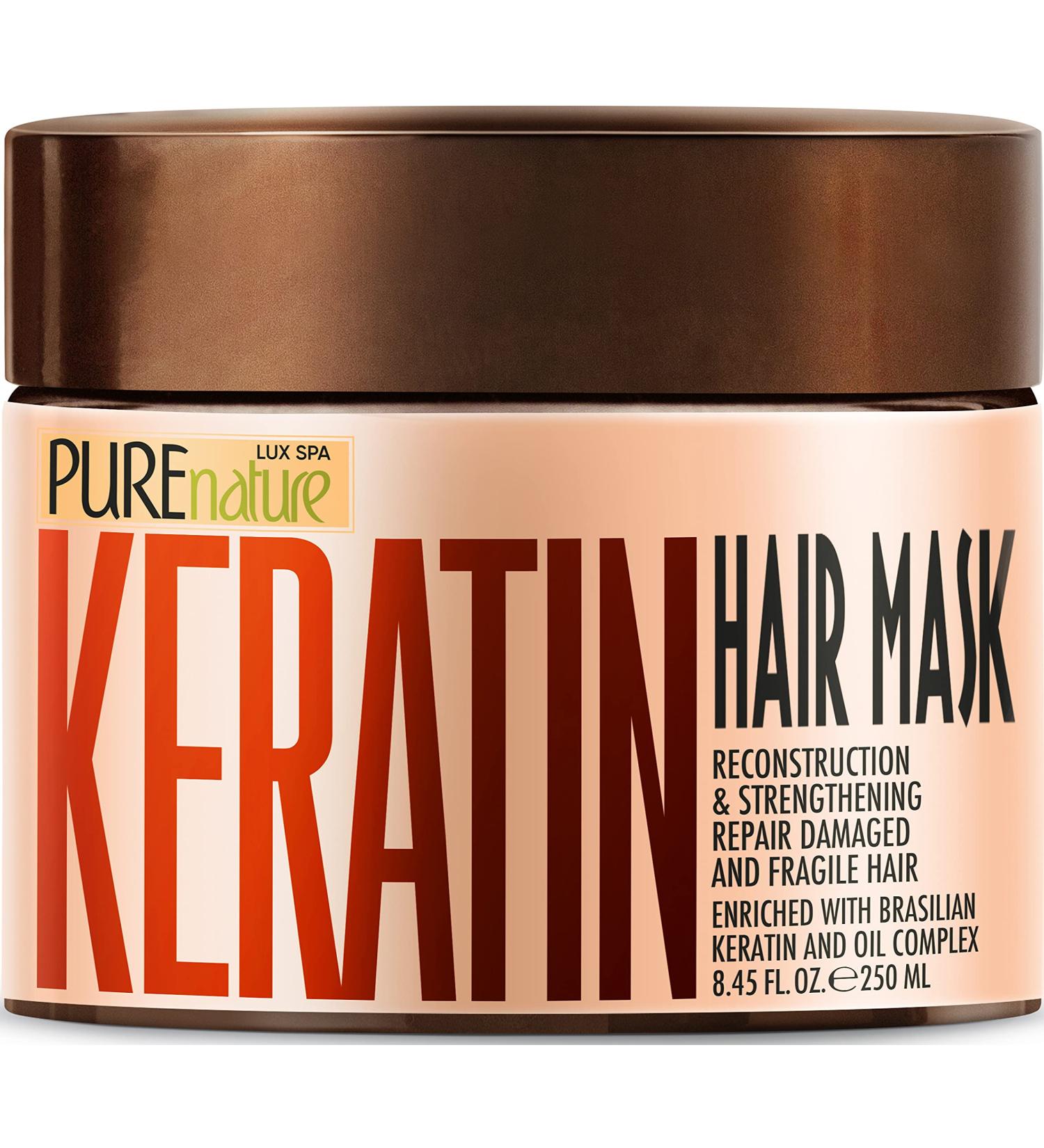 PURE NATURE LUX SPA Keratin Hair Mask - Hydrating Treatment for Dry Damaged Hair - Deep Conditioner for Women - Ideal for Curly and Frizzy Hair - Buy Online on SooperMarket.com