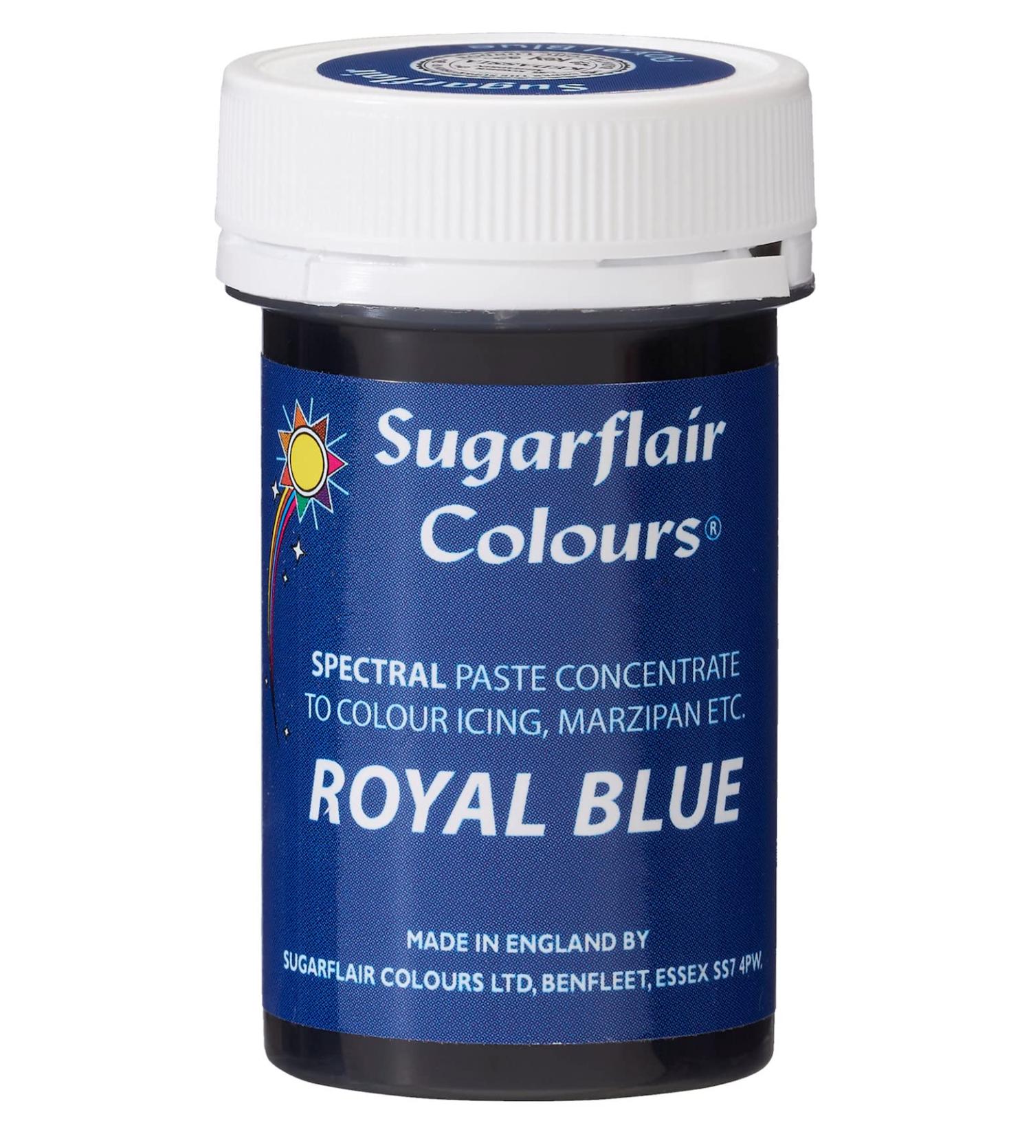 Sugarflair Royal Blue Spectral Food Colouring Paste Highly Concentrated for Use with Sugar Pastes Buttercream Royal Icing or Cake Mix Vibrant Colour Dye - 25g