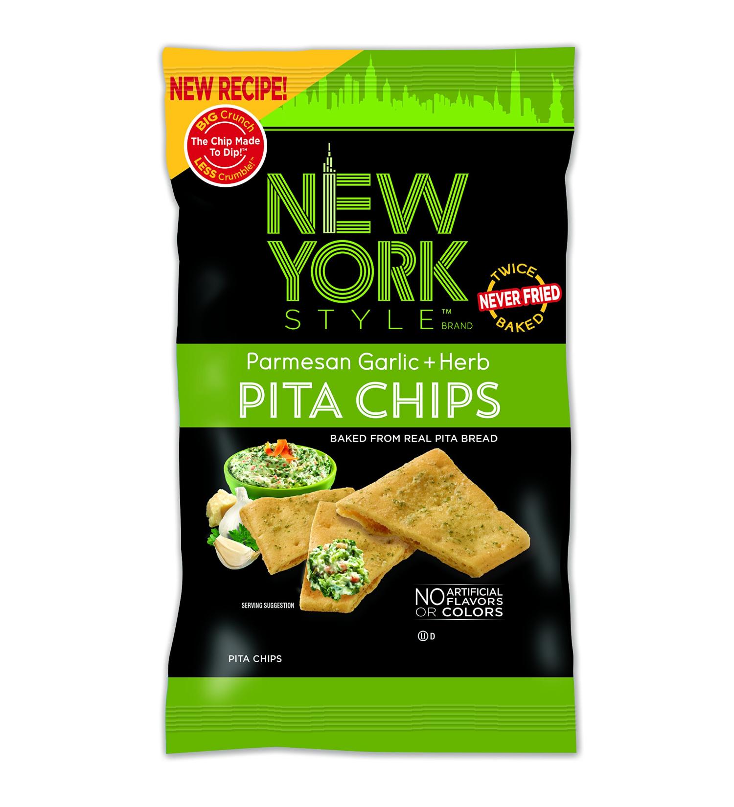 New York Style Pita Chips, Parmesan Garlic + Herb, 8 Ounce