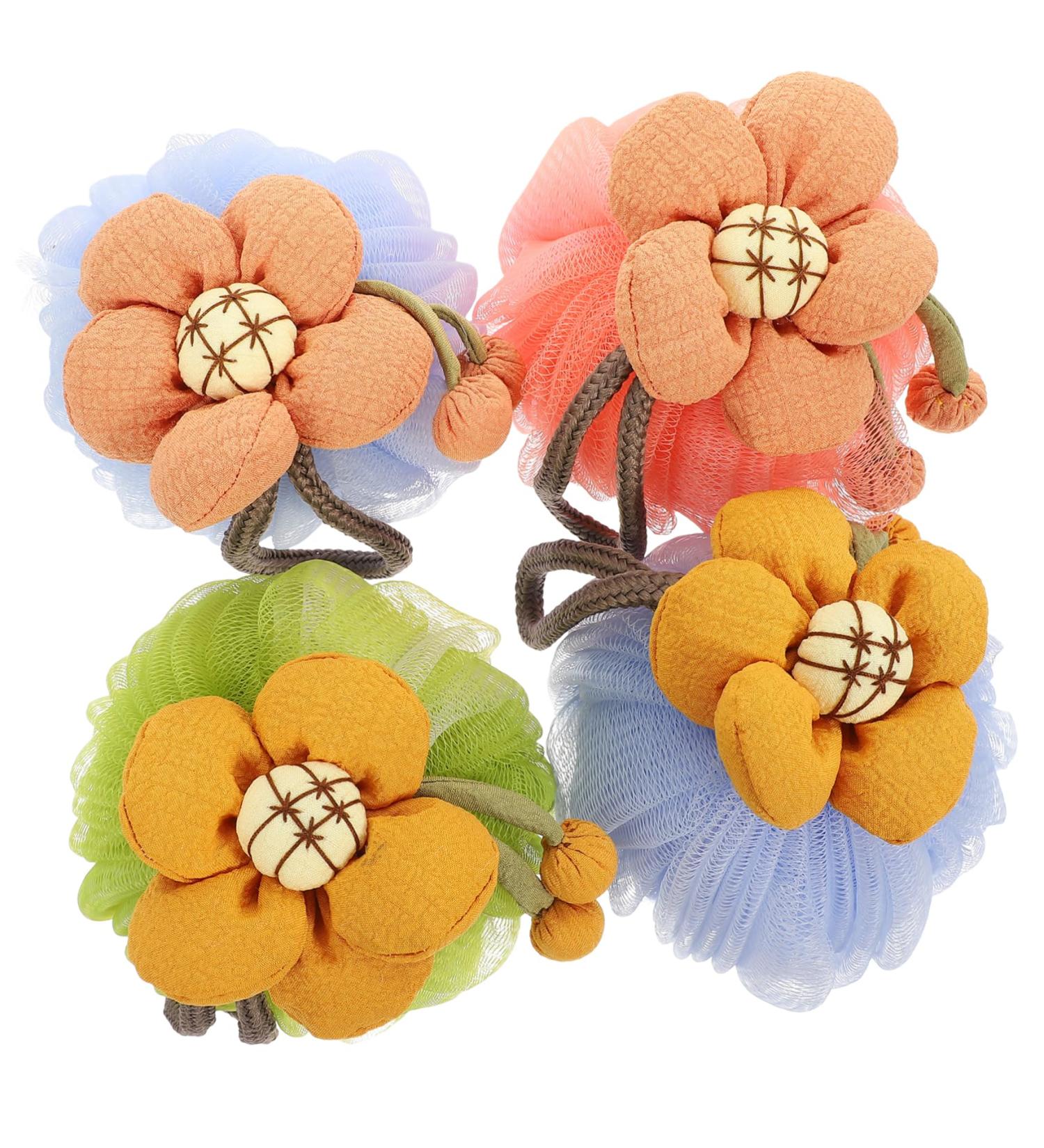 NOLITOY 4pcs Cartoon Foaming Net Loofah Body Scrubbers Eco-Friendly Shower & Bath Accessories for Kids & Adults Soft Skin Cleaning Sponge Toiletries - Buy Online on SooperMarket.com