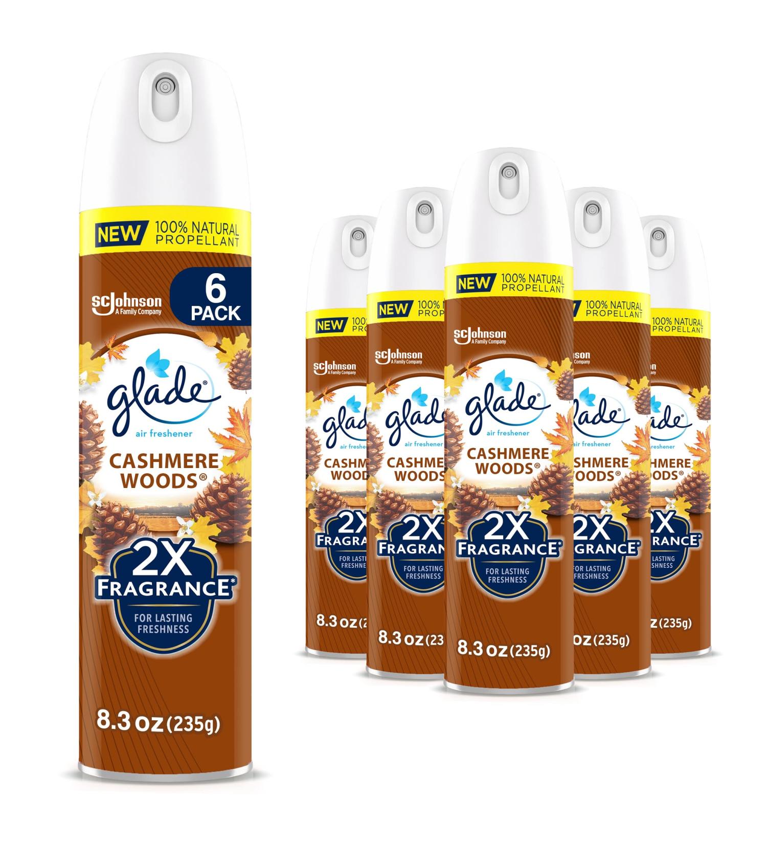 Glade Cashmere Woods Room Spray 8.3 oz - Pack of 6 | Long-Lasting Air Freshener - Buy Online on SooperMarket.com