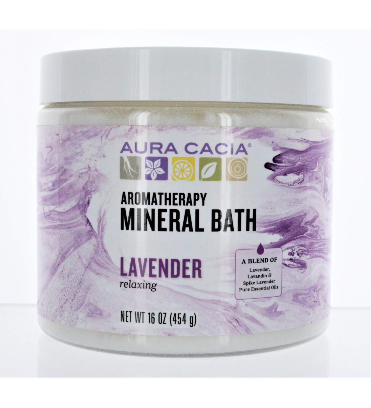 Aura Cacia Relaxing Lavender Mineral Bath 16 oz | Aromatherapy Soak - Buy Online on SooperMarket.com