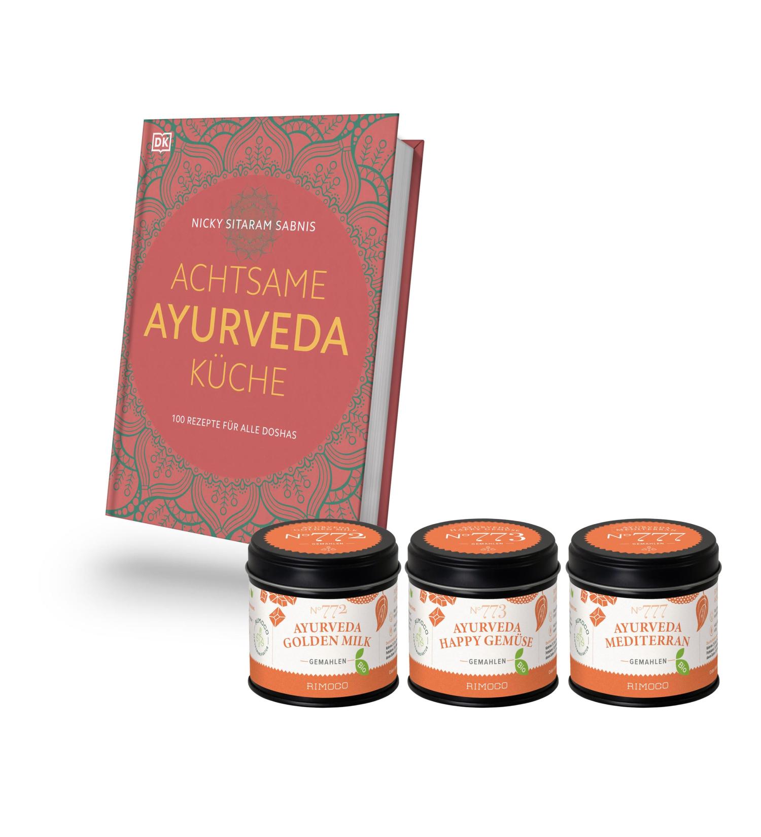 Rimoco Gift Set - Ayurveda Kitchen Essentials: Cookbook Golden Milk Happy Vegetables & Mediterran - Buy Online on SooperMarket.com
