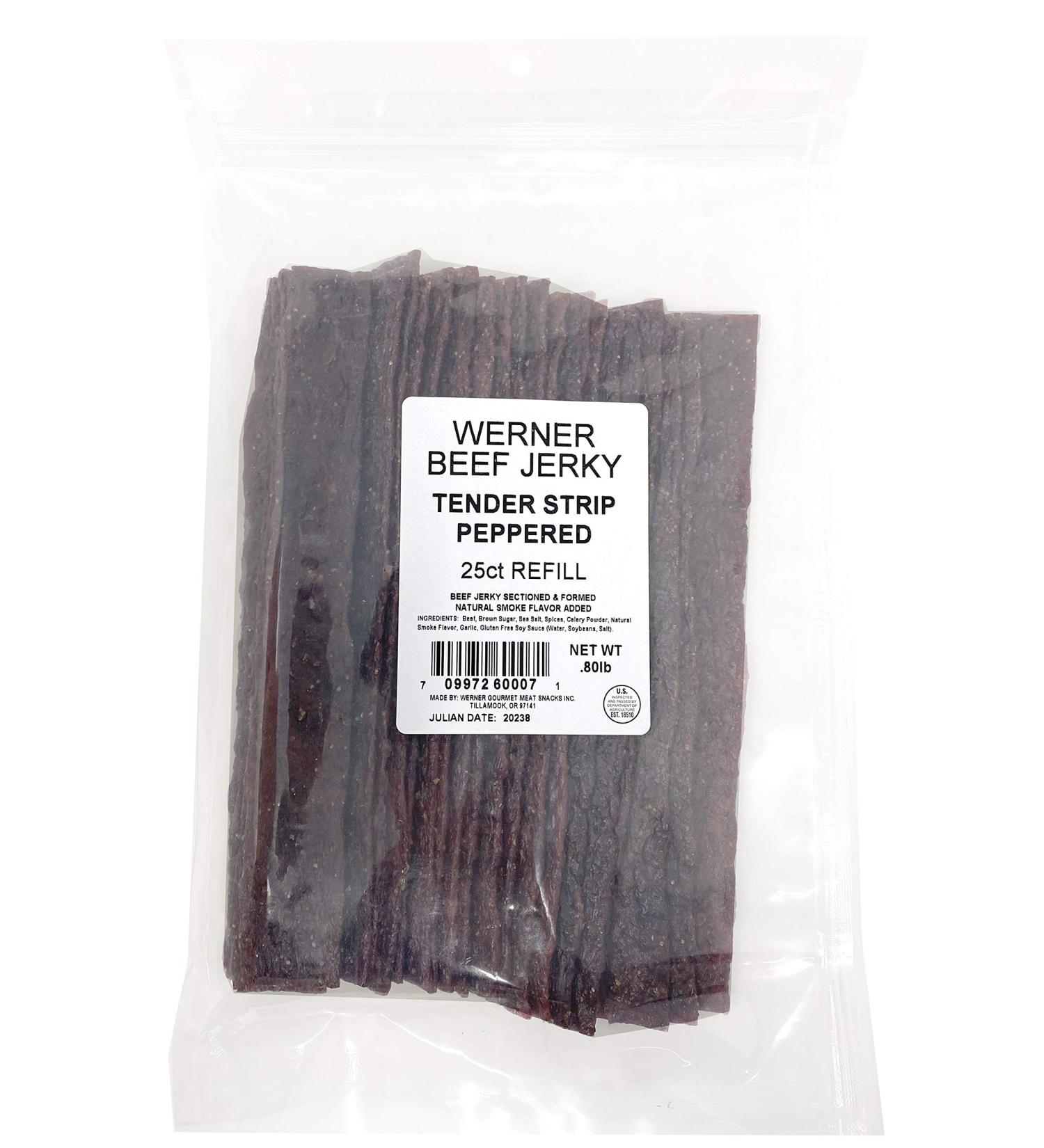 Werner Peppered Beef Jerky - Pack of 25 Made in the USA - Buy Online on SooperMarket.com