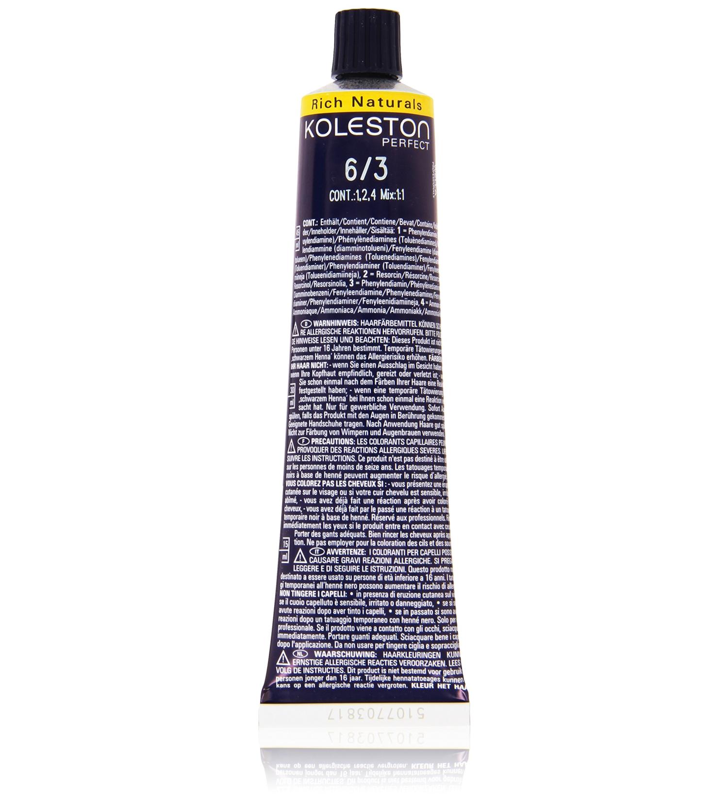 Wella Professionals Koleston 6/3 Dark Blonde Gold Hair Color - 60ml | International Shipping Available - Buy Online on SooperMarket.com