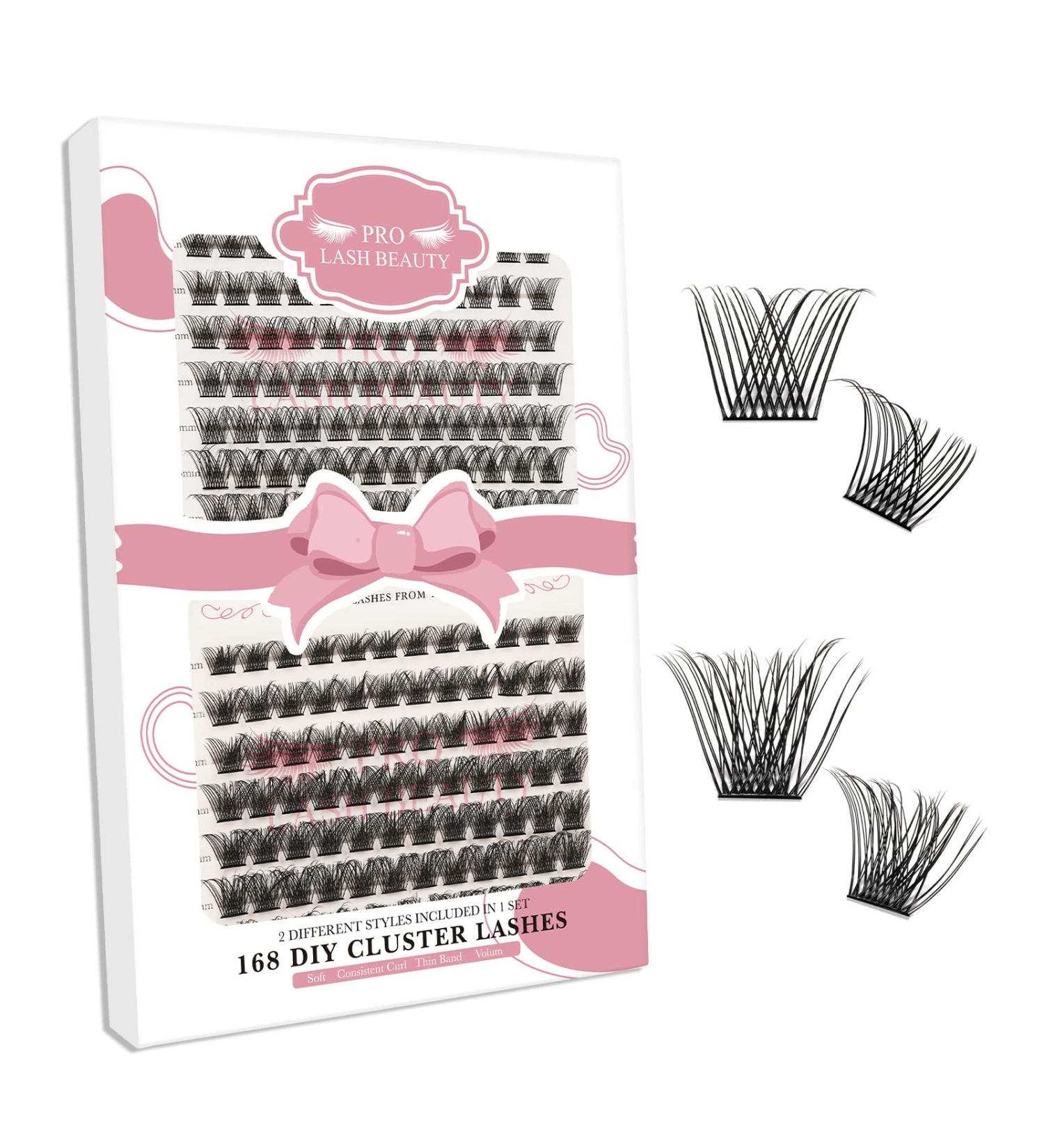 168 Pcs Colored Lash Clusters: Natural+Volume C-Mix | DIY Eyelash Extensions Kit with 2 Styles | Super Thin Band, Soft and Easy to Wear - Buy Online on SooperMarket.com