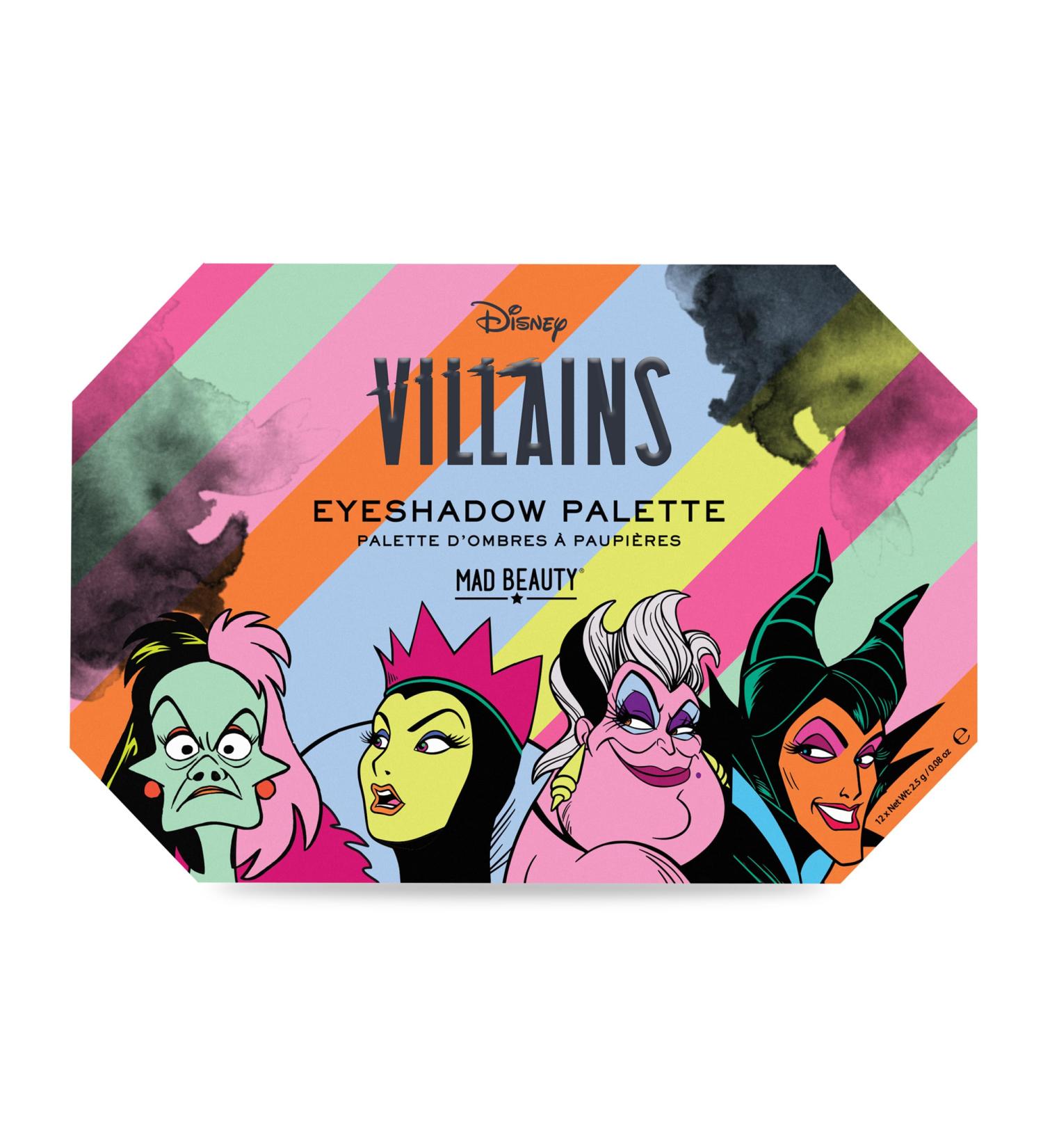 MAD BEAUTY Disney Villains Eyeshadow Palette - 12 Shades Inspired by Cruella de Vil, Evil Queen, Ursula, and Maleficent - Wicked Fun Gift for Beauty Lovers - Buy Online on SooperMarket.com