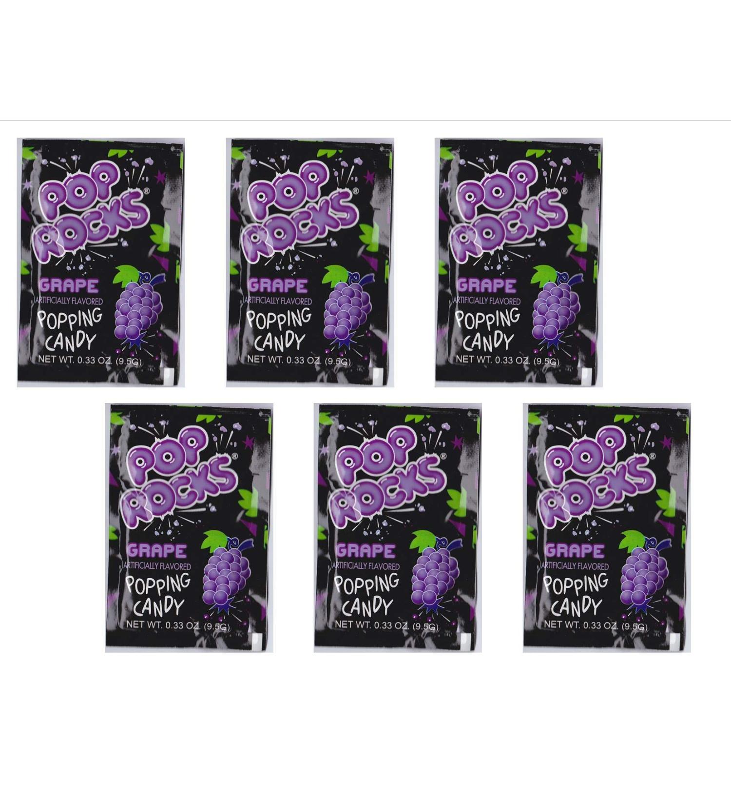 Pop Rocks Grape Popping Fizzing Crackling Candy 6pk (Grape 6 Pack) Grape 9.5 g (Pack of 6)