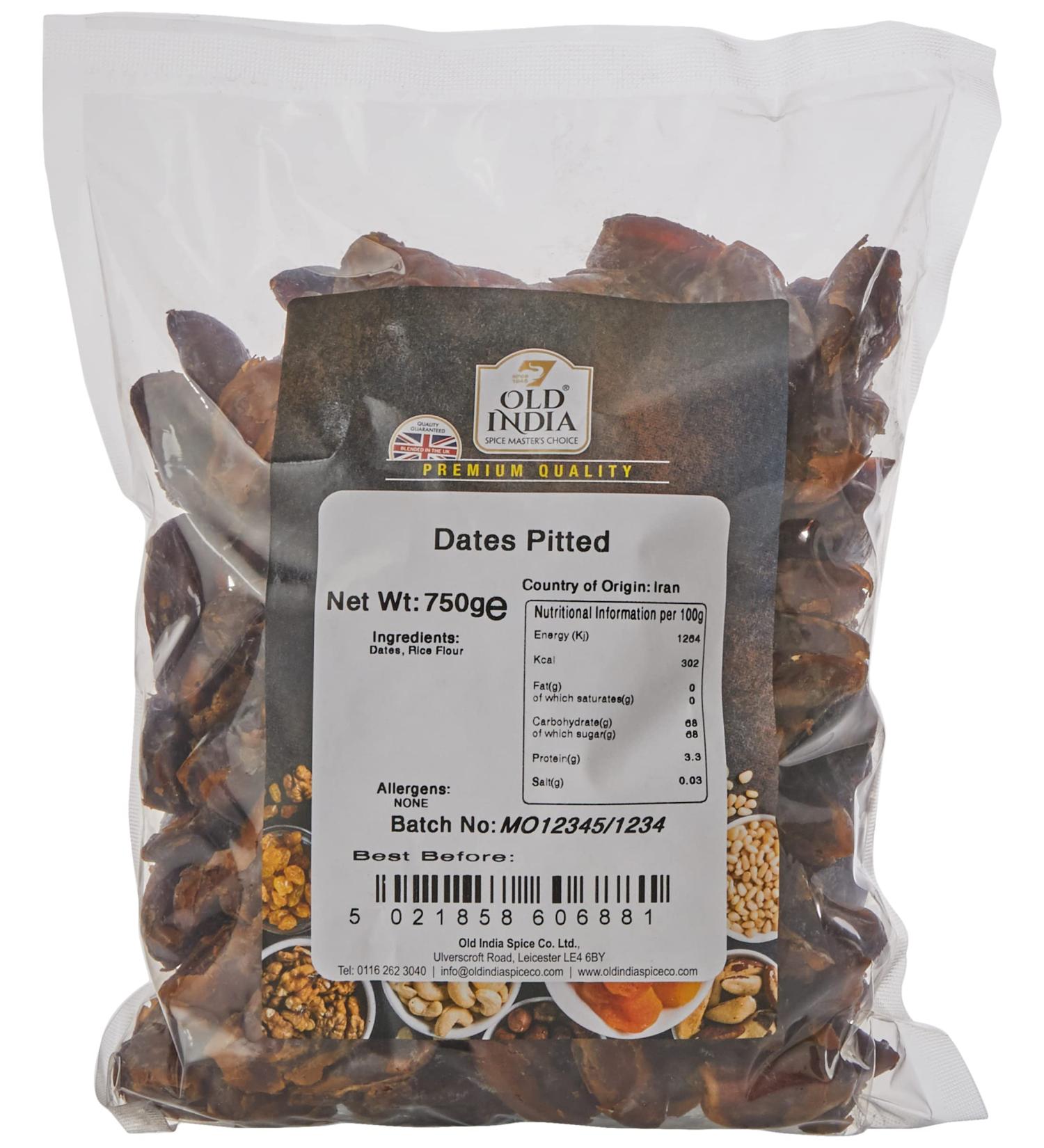 Old India Dates Pitted 750g - Premium Quality Dates (Pack of 1) - Buy Online on SooperMarket.com