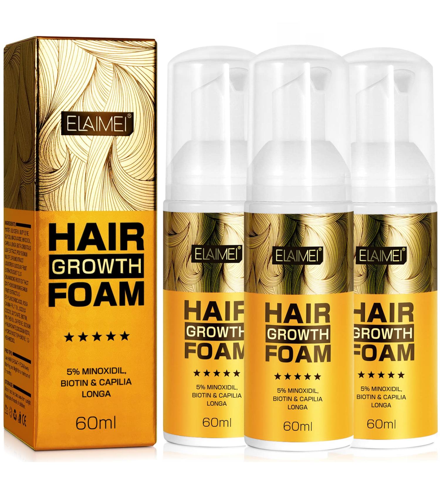Minoxidil 5% Foam for Men with Biotin - Hair & Beard Growth Treatment (3 Pack) - Buy Online on SooperMarket.com