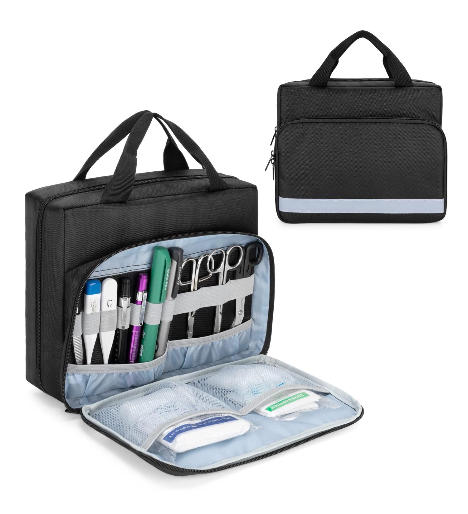 Trunab Padded Stethoscope Case Small First Aid Kit Bag Empty Hold Two Stethoscopes Compatible with 3M Littmann/MDF/ADC Ideal for Home Car Camping and Hiking Balck Black - Buy Online on SooperMarket.com
