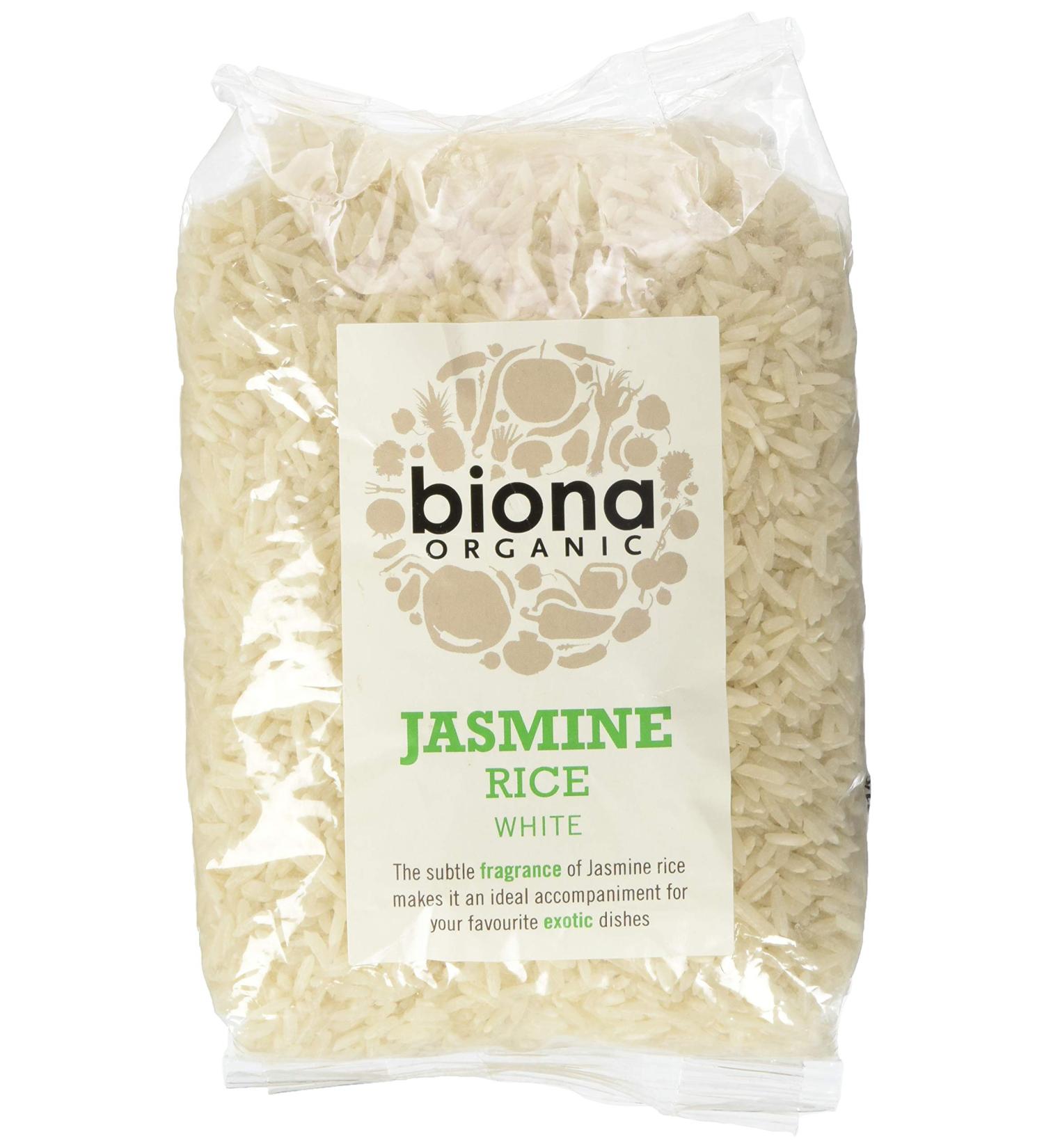 Biona Jasmine White Rice 500g - Fragrant and Organic Rice for Healthy Cooking - Buy Online on SooperMarket.com