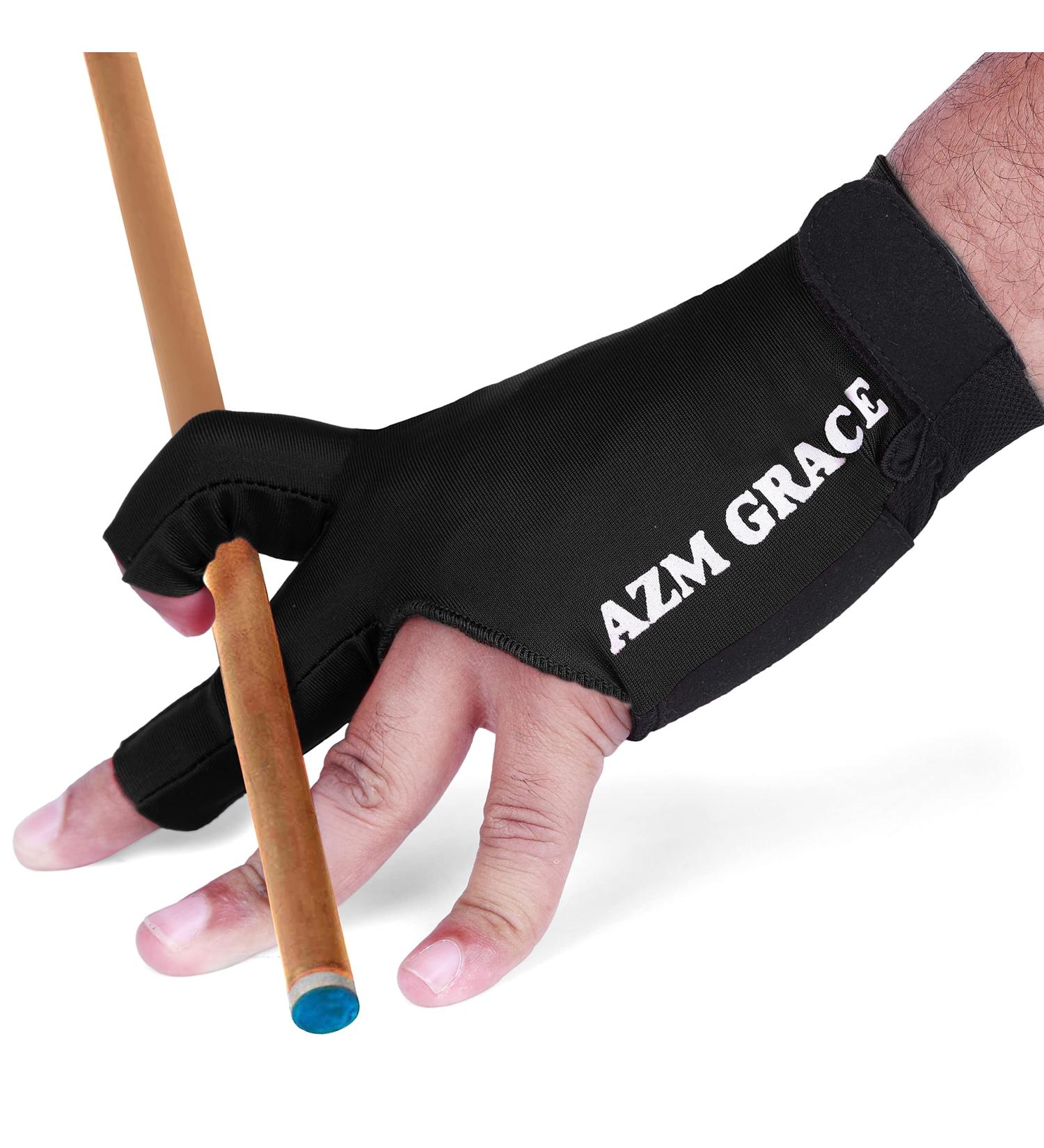 AZM 3 Fingers Pool Glove - Left Hand Snooker Cue Sport Glove for Billiards - Medium Black - Buy Online on SooperMarket.com
