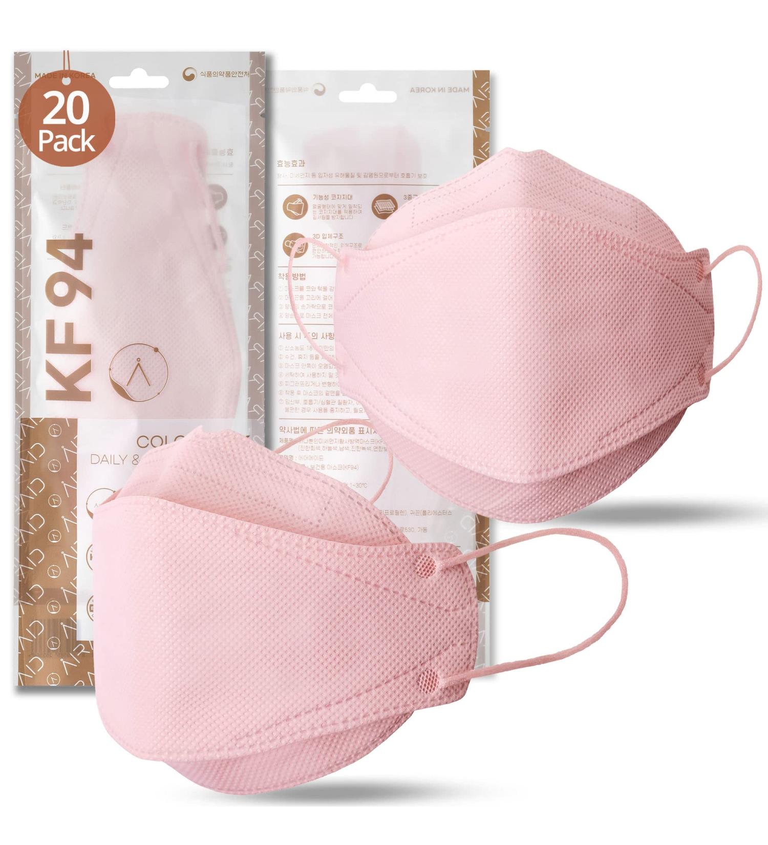 AIRAID-KF94 Multicolor Face Masks (Pink-20P) - Individually Wrapped for Adults and Teens - Buy Online on SooperMarket.com