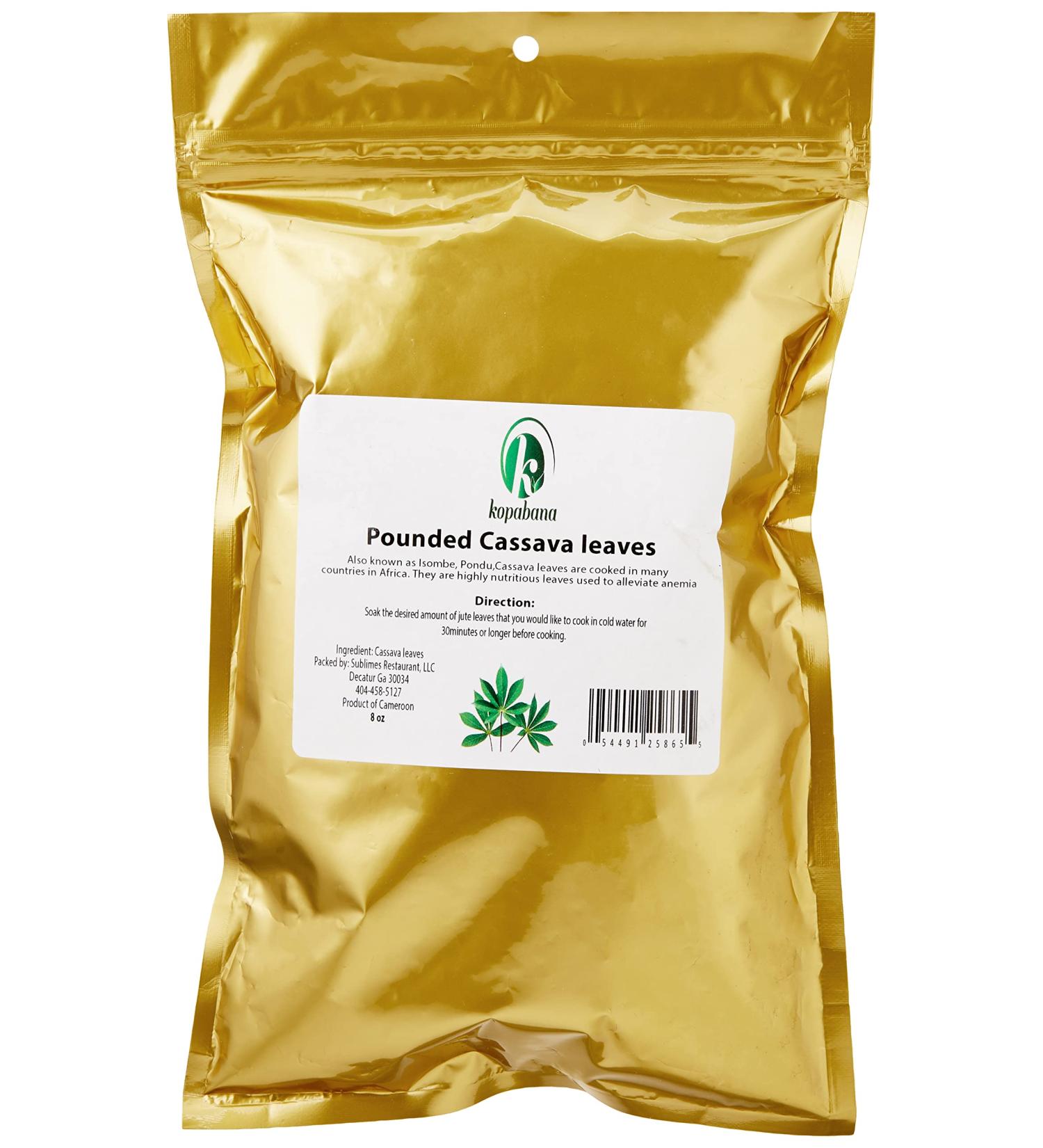 Pounded Dried Cassava Leaves 8oz - Authentic African Isombe, Manioc, Pondu | Kopabana - Buy Online on SooperMarket.com