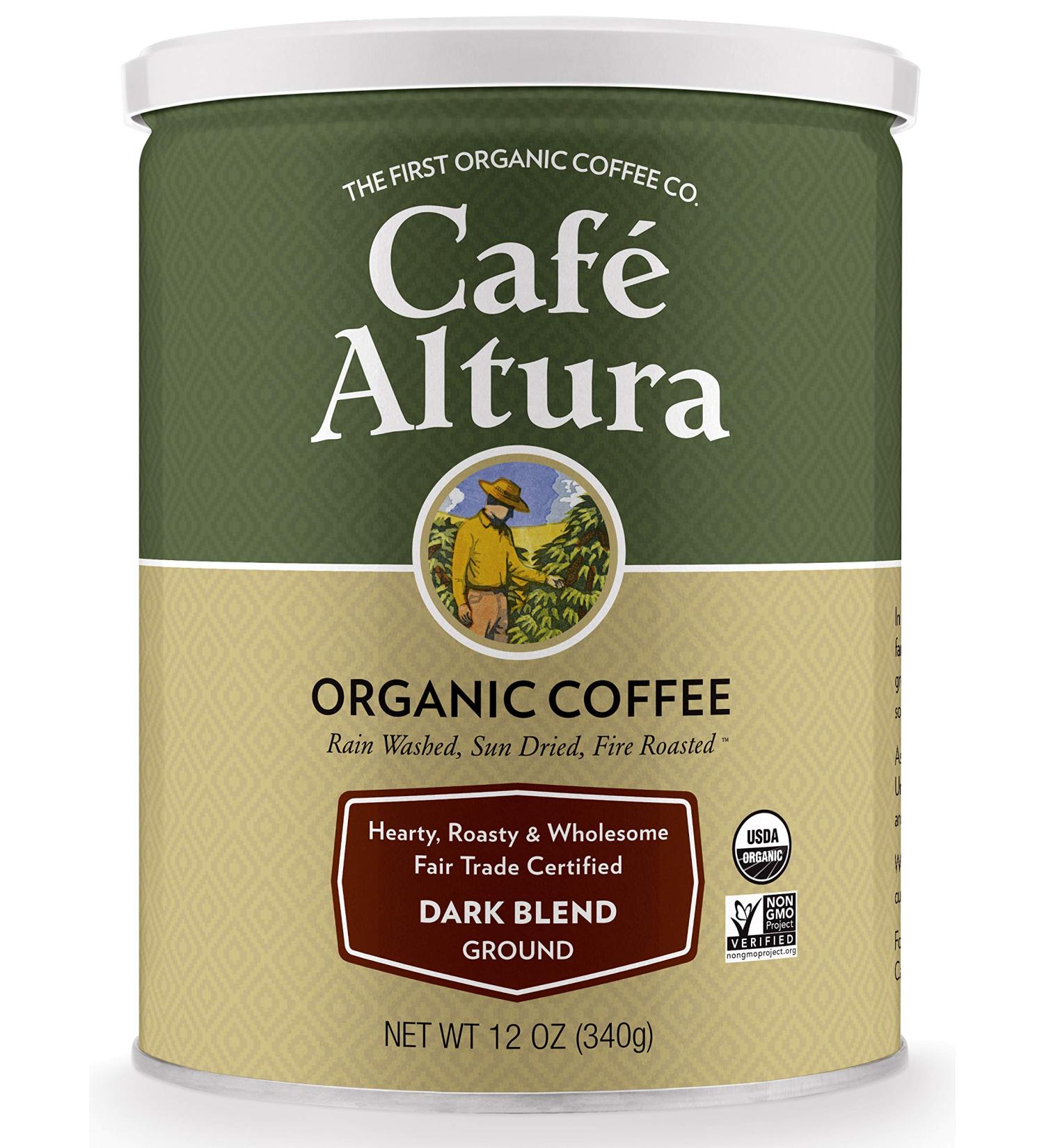 Cafe Altura Ground Organic Coffee, Fair Trade Dark Blend, 12 Ounce (Pack of 3) Fair Trade Dark Blend 12 Ounce (Pack of 3)