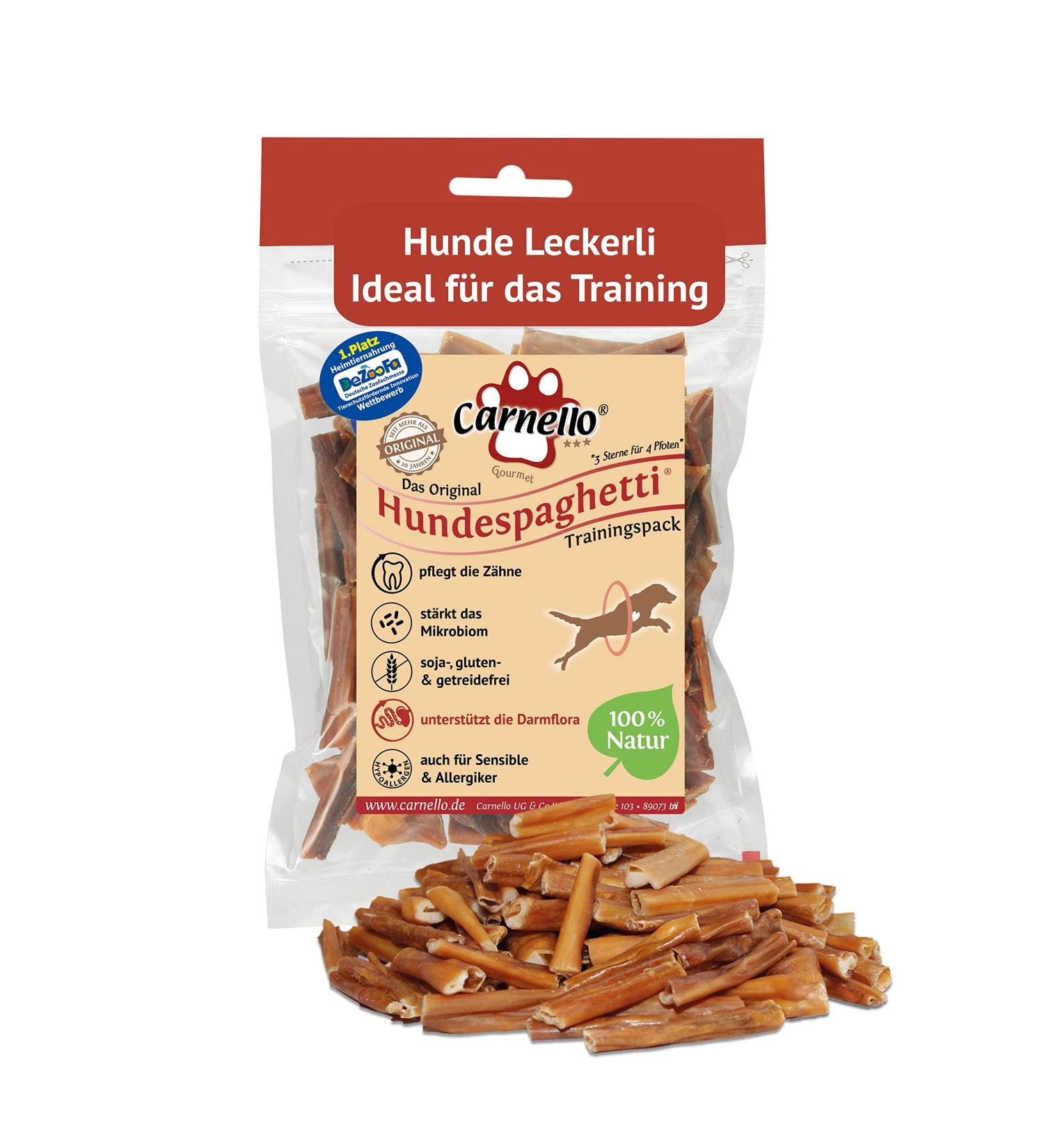 Buy Carnello Training Loss Dog Treats - Grain-Free Dog Paghetti Delicacies (100g) - Healthy & Delicious Hundeleckerli for Dogs - Buy Online on SooperMarket.com