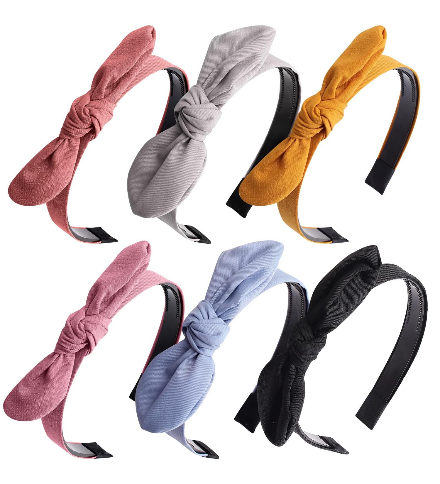 Ondder Women's Headbands 6 Pack with Bunny Ear Cute Bow - Fashion Hair Band for Ladies and Girls - Buy Online on SooperMarket.com