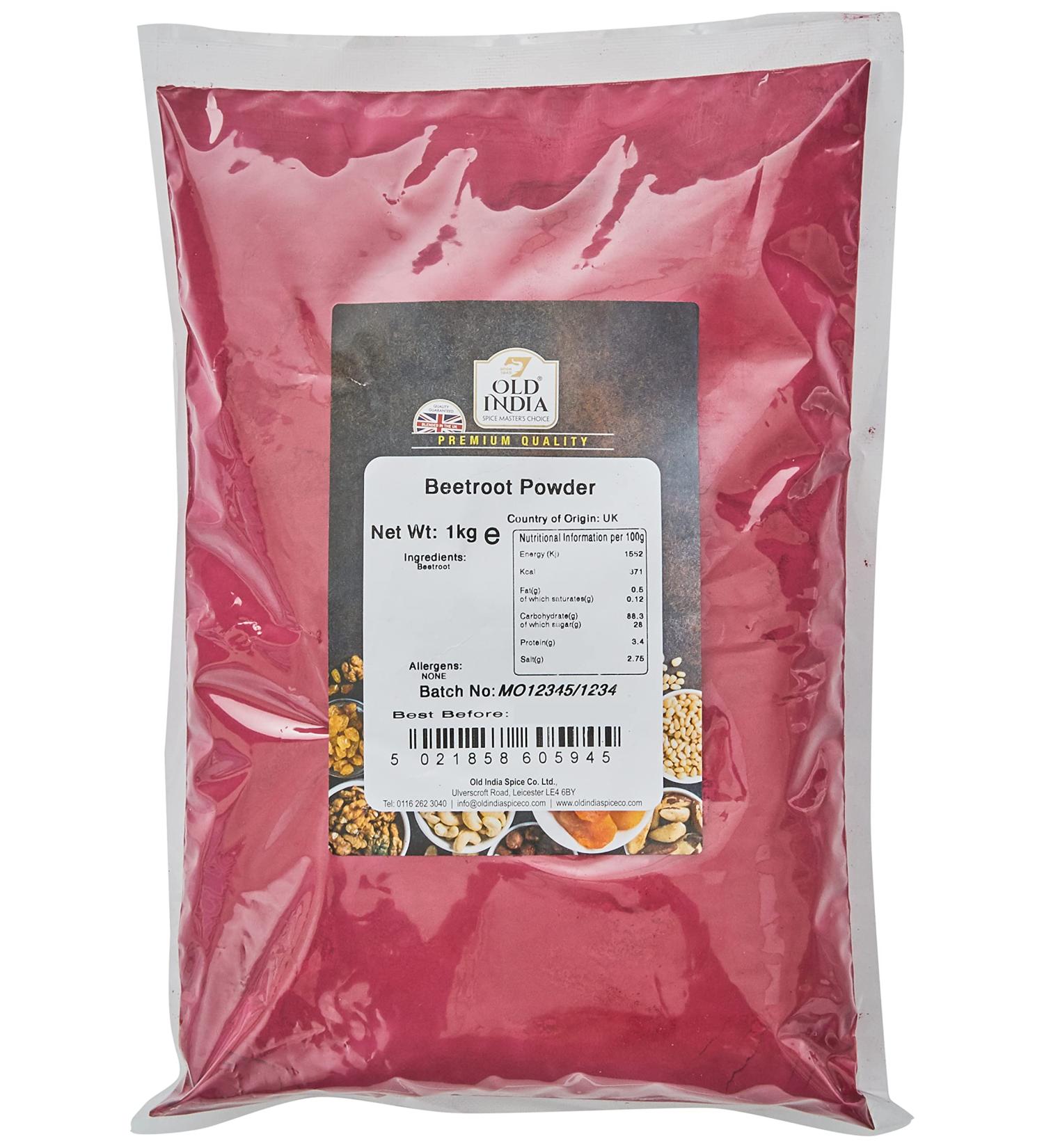 Old India Beetroot Powder 1kg - Pure and Natural Superfood Supplement - Buy Online on SooperMarket.com