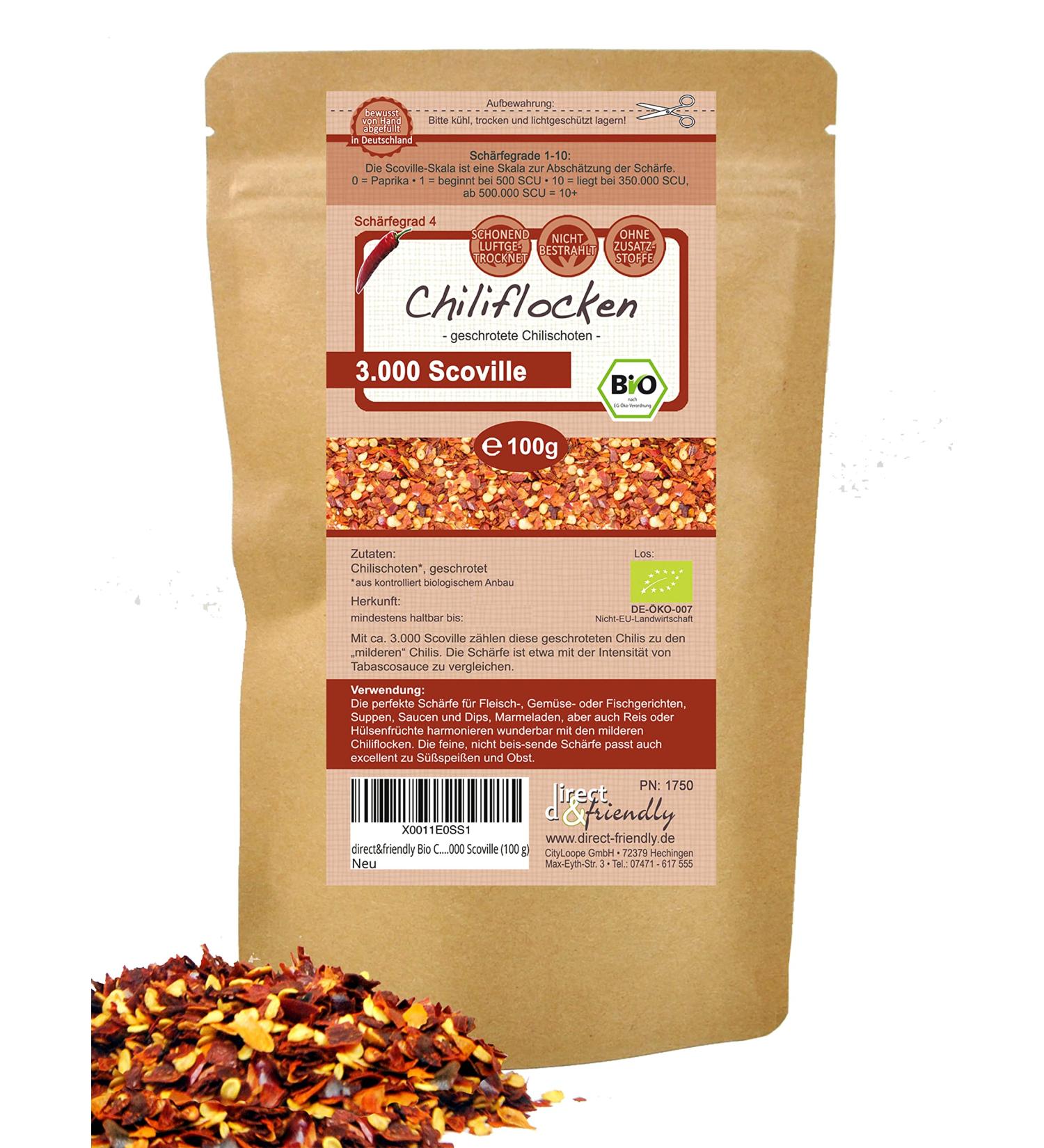 Buy Organic Dried Chili Flakes - Mildly Ground - 100g - Direct & Friendly Shipping Worldwide - Buy Online on SooperMarket.com