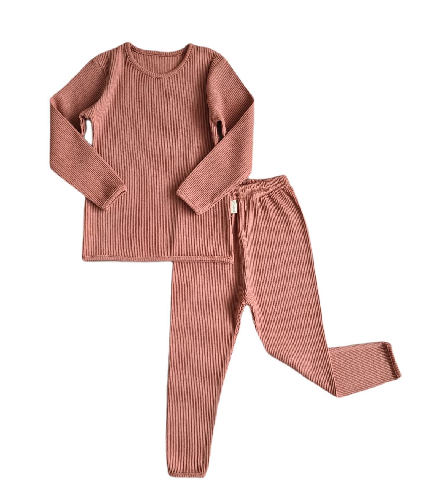 DreamBuy Ribbed Pyjama/Tracksuit/Loungewear in 20 Colors - Unisex Boys and Girls Pyjamas for Kids 6-7 Years - Leather Pink - Buy Online on SooperMarket.com