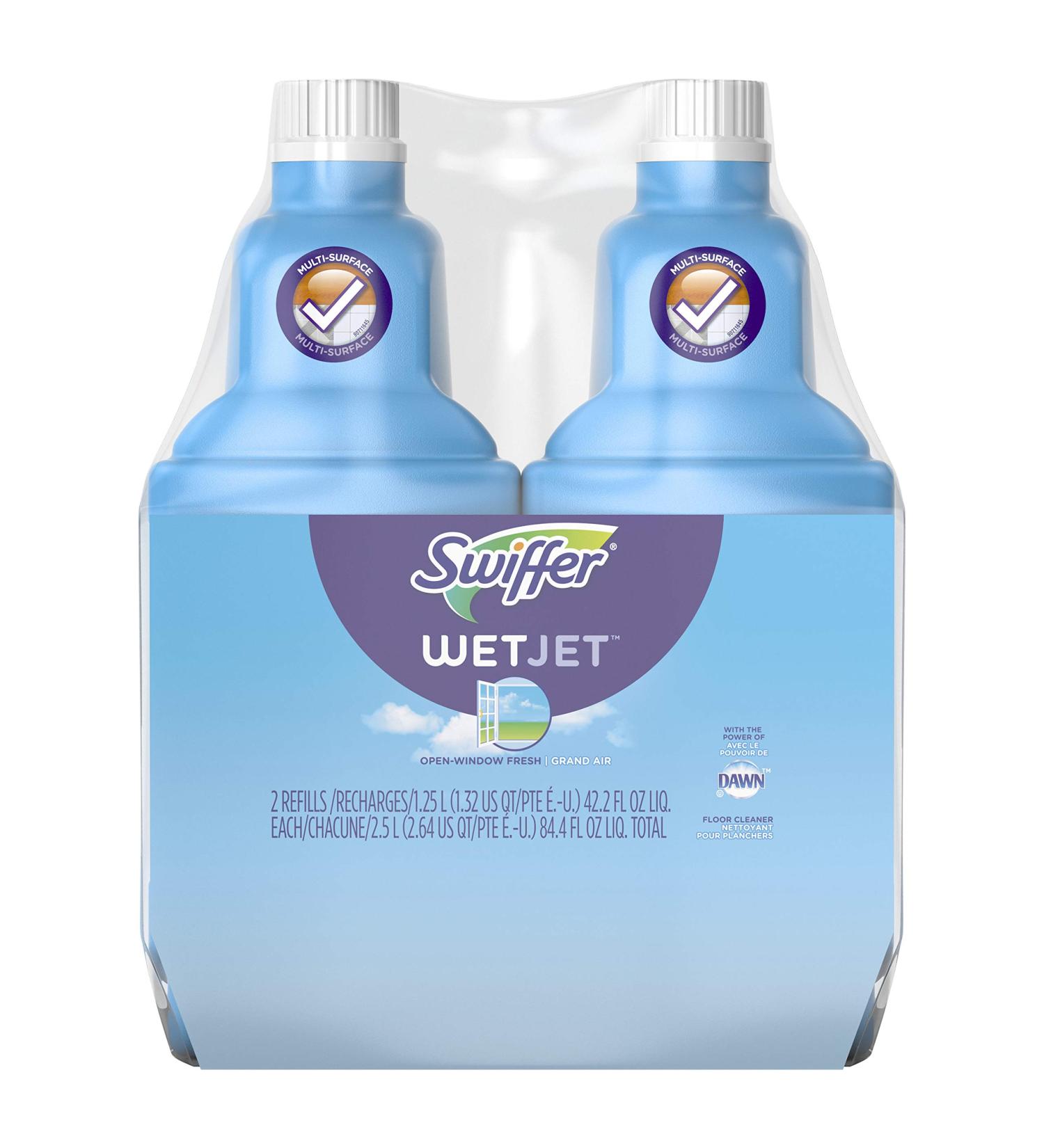 Swiffer WetJet Open Window Fresh Scent Cleaner Refills 1.25L (Pack of 2) - Multi-Surface Solution for Floor and Hardwood - Buy Online on SooperMarket.com